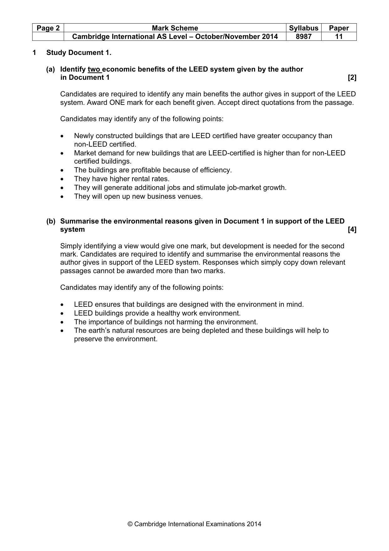 Mark scheme, page 2 of 6