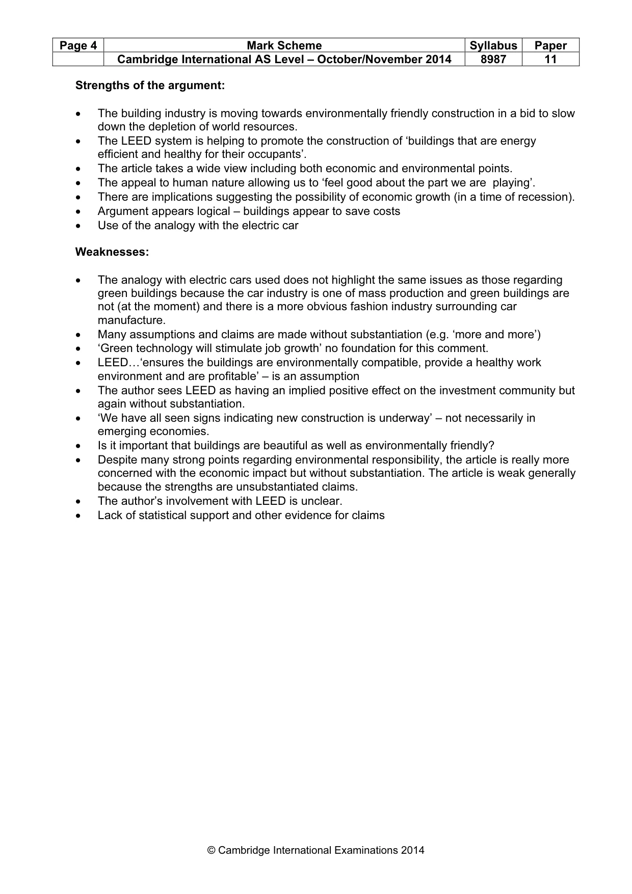 Mark scheme, page 4 of 6