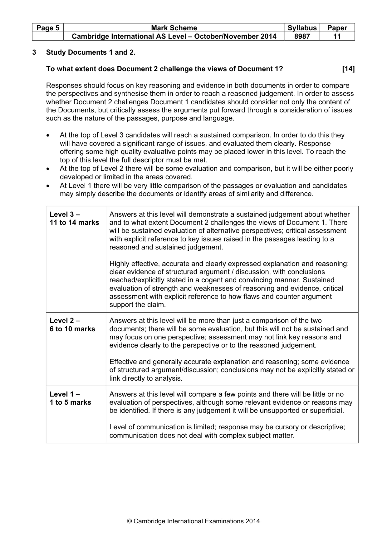 Mark scheme, page 5 of 6