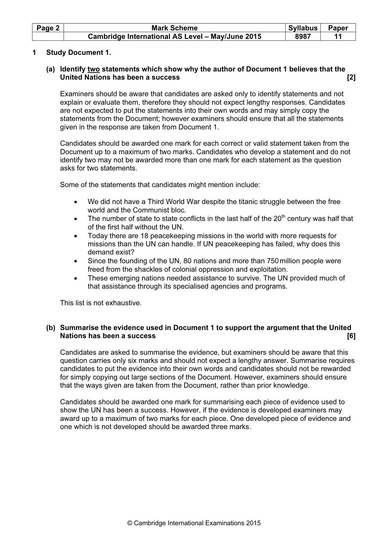 Mark scheme, page 2 of 6