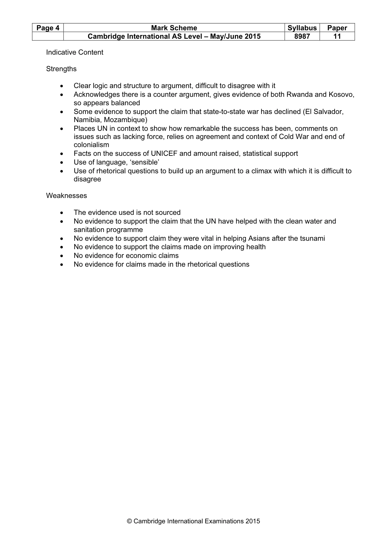 Mark scheme, page 4 of 6