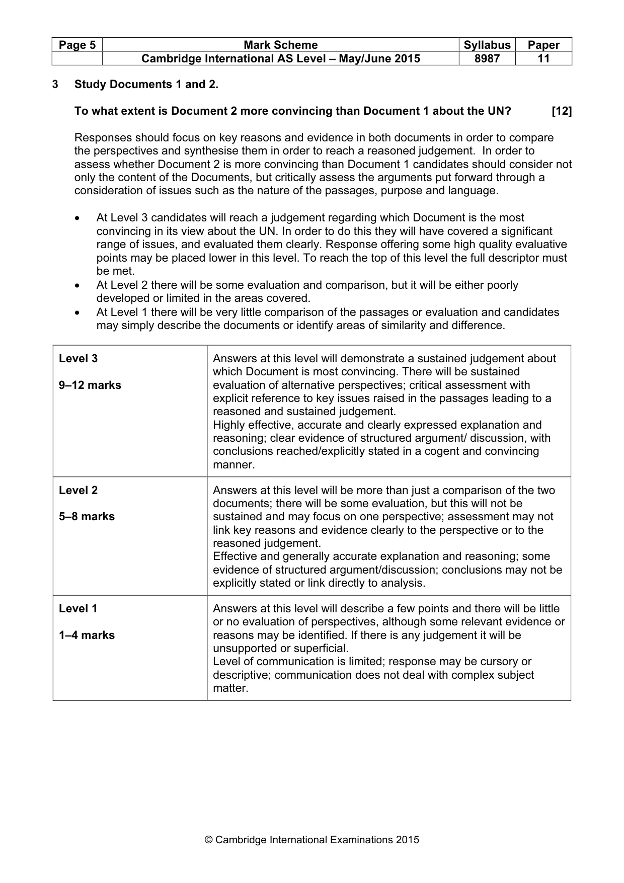 Mark scheme, page 5 of 6