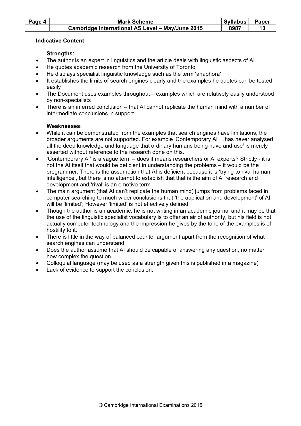 Mark scheme, page 4 of 7