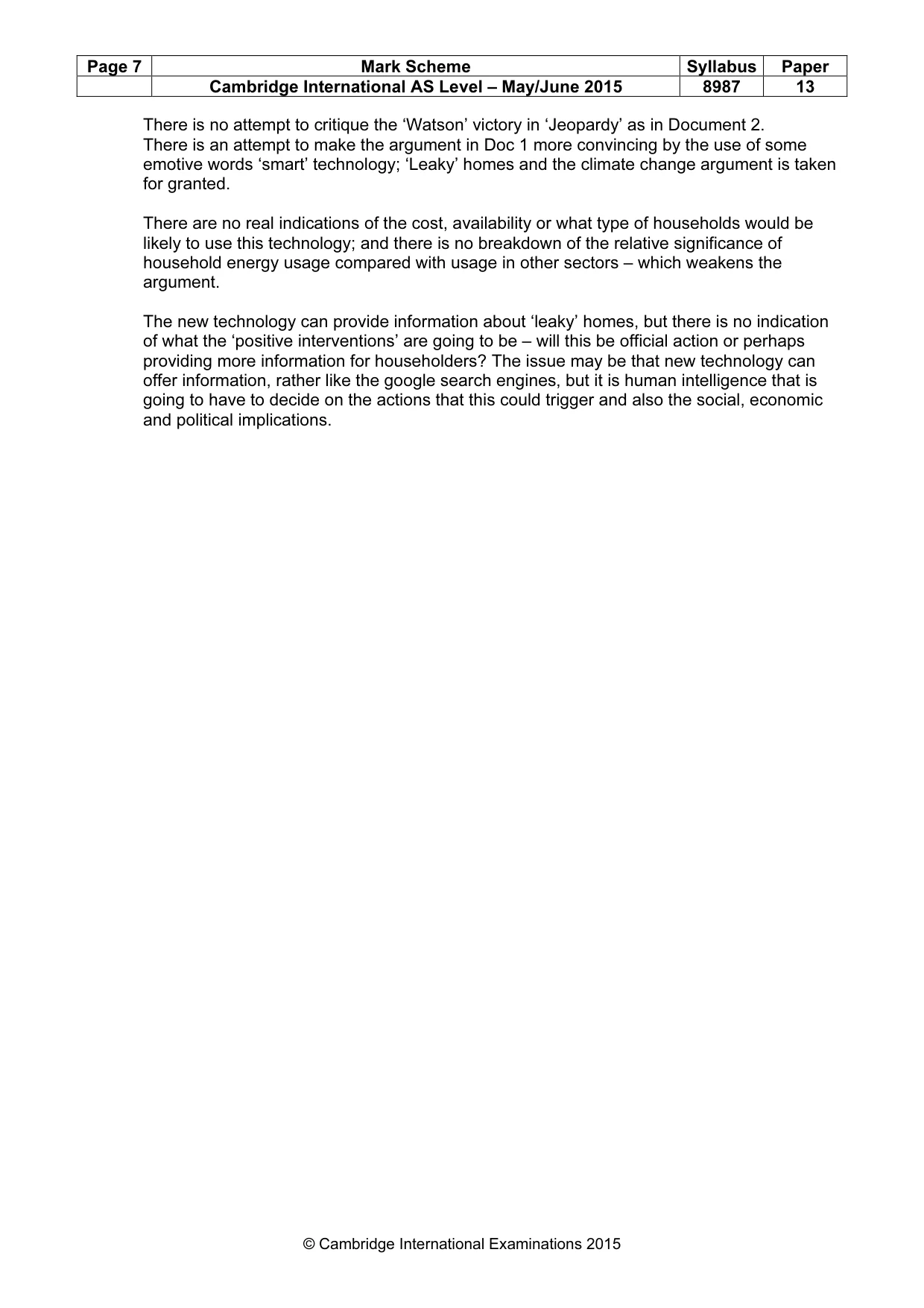 Mark scheme, page 7 of 7