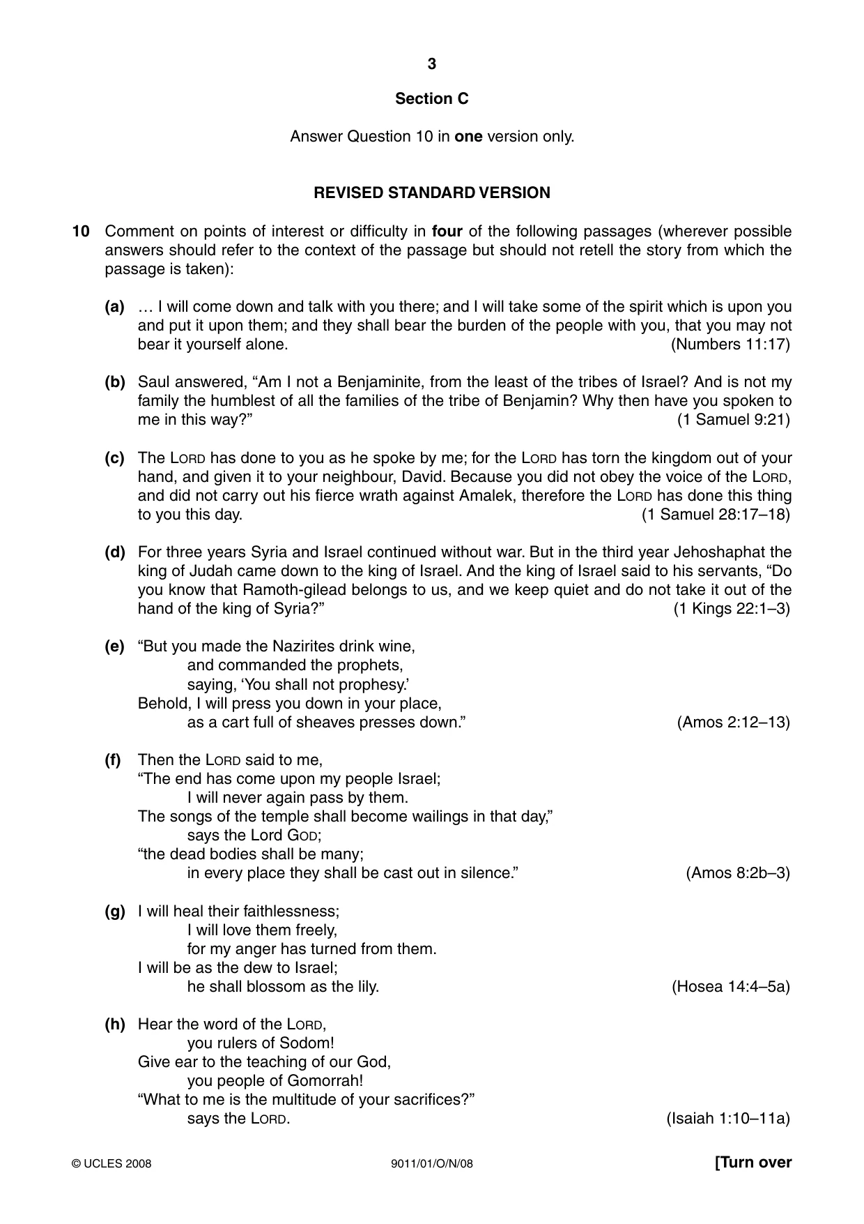 Cambridge A Level Divinity 9011 2008 Oct/Nov Paper 1 · Variant 1 question paper, page 3 of 8