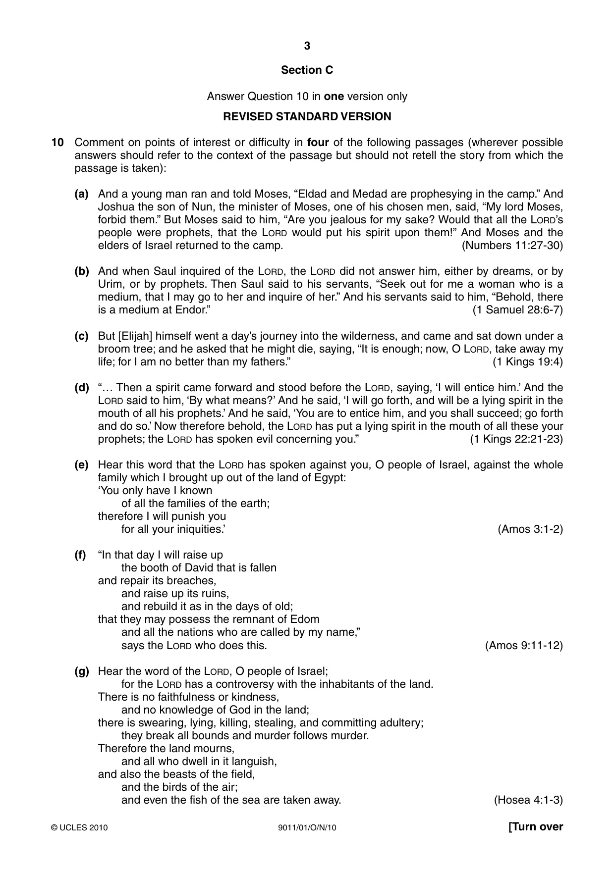 Cambridge A Level Divinity 9011 2010 Oct/Nov Paper 1 · Variant 1 question paper, page 3 of 8