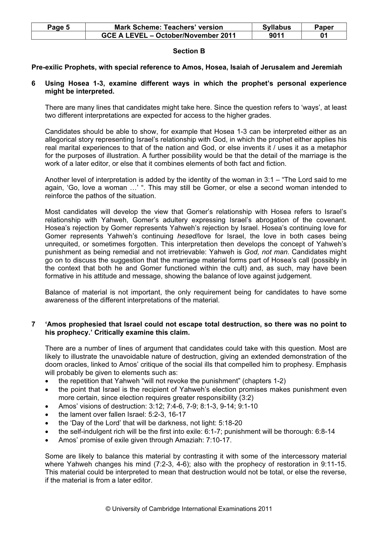 Mark scheme, page 5 of 12