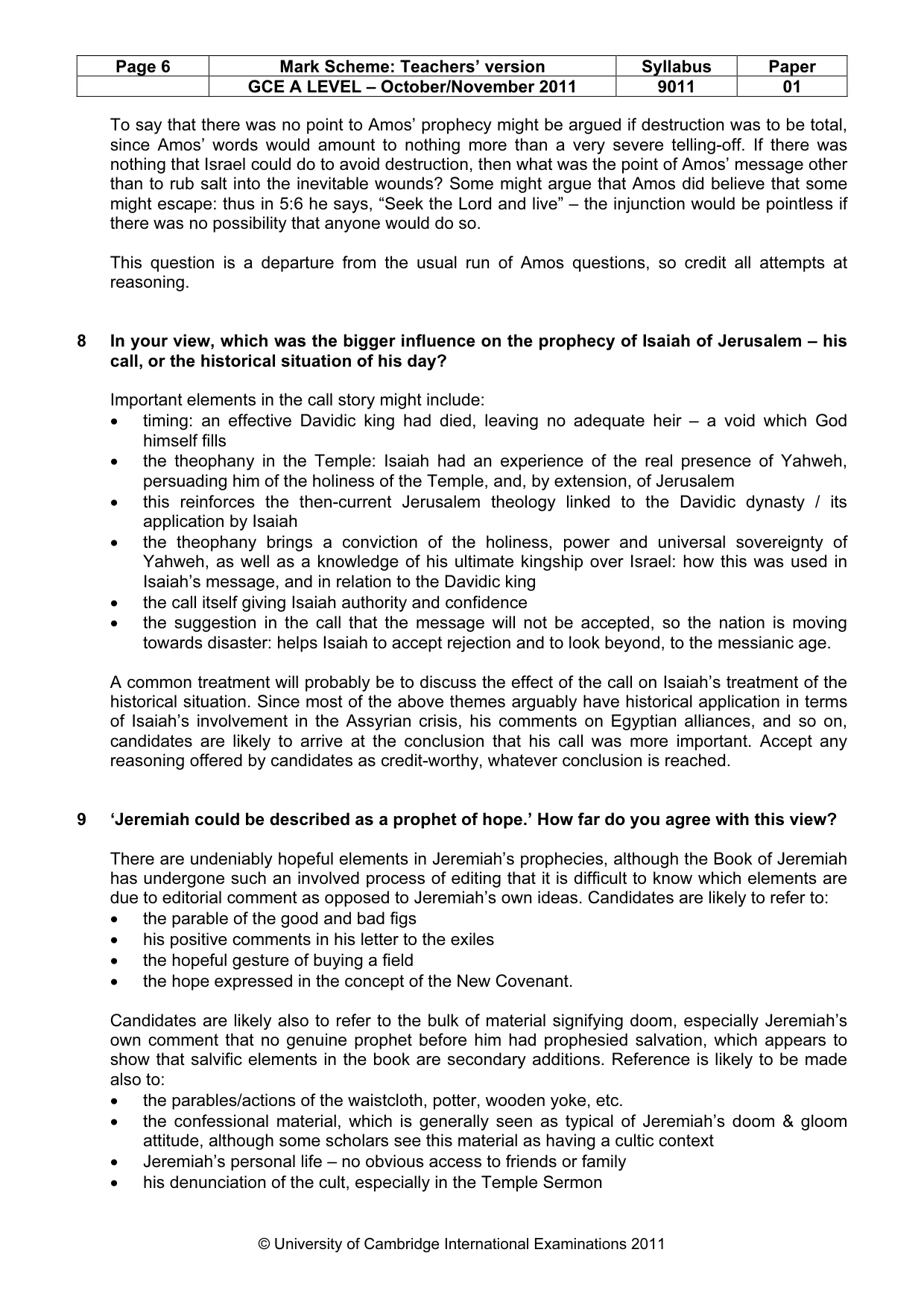 Mark scheme, page 6 of 12