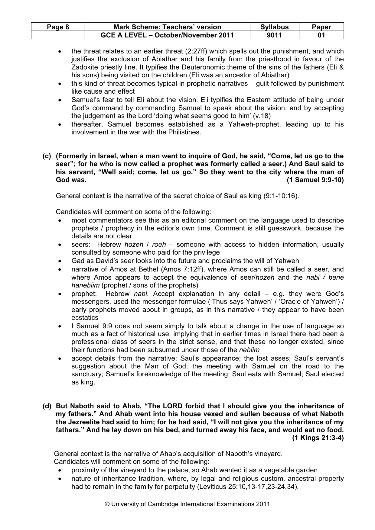 Mark scheme, page 8 of 12