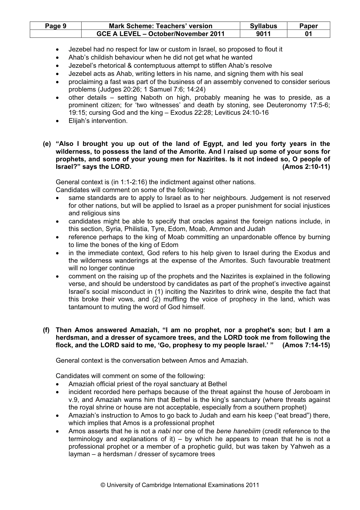 Mark scheme, page 9 of 12