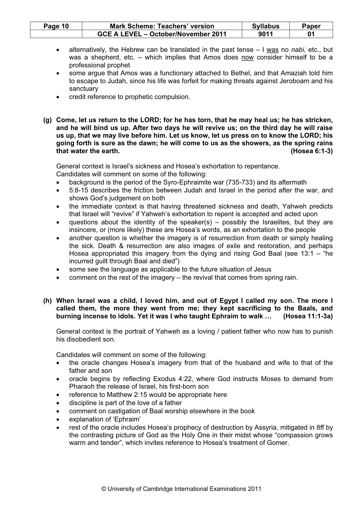 Mark scheme, page 10 of 12