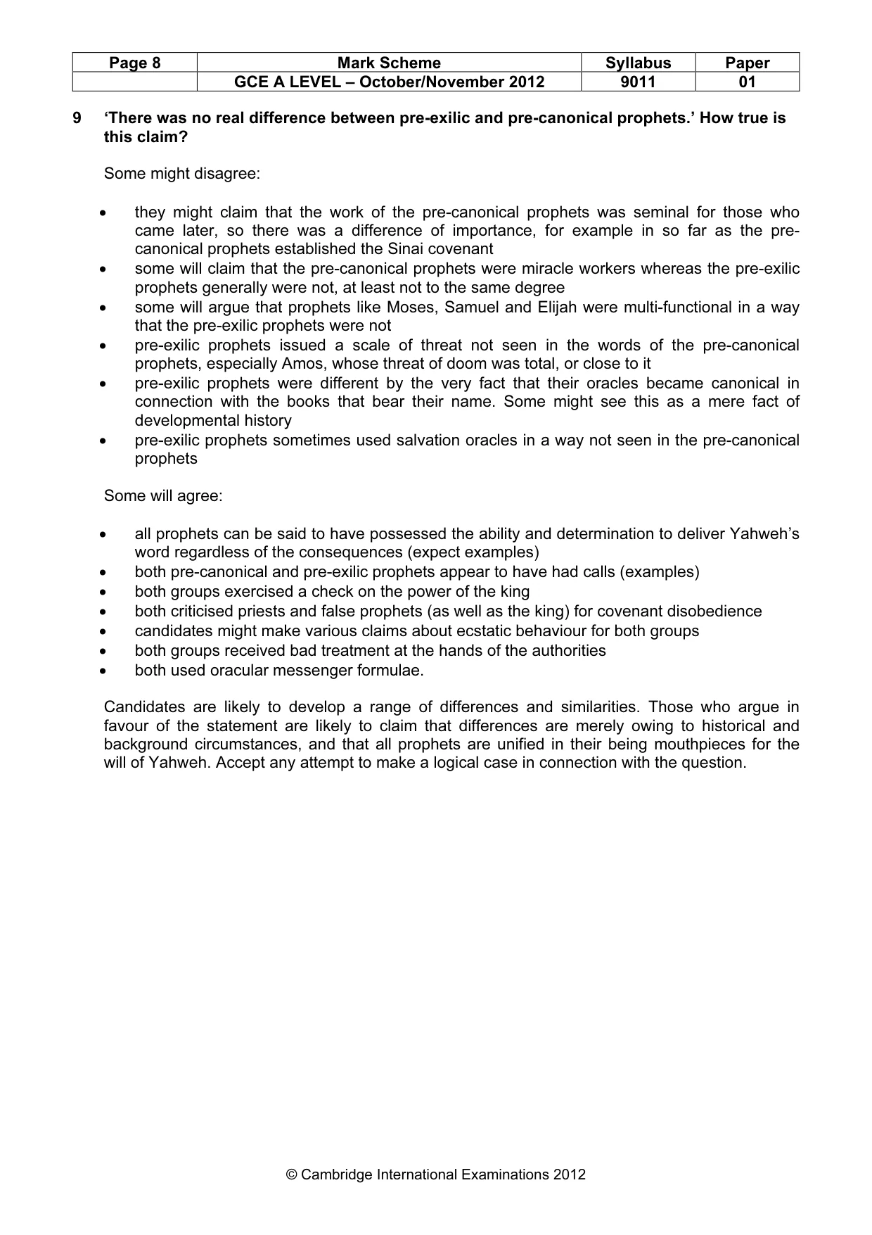 Mark scheme, page 8 of 16