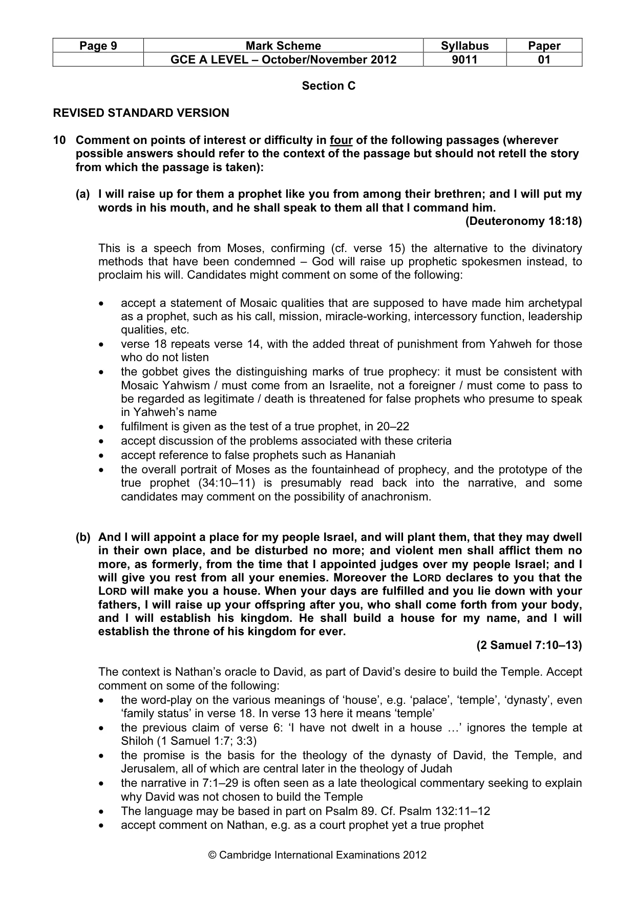 Mark scheme, page 9 of 16