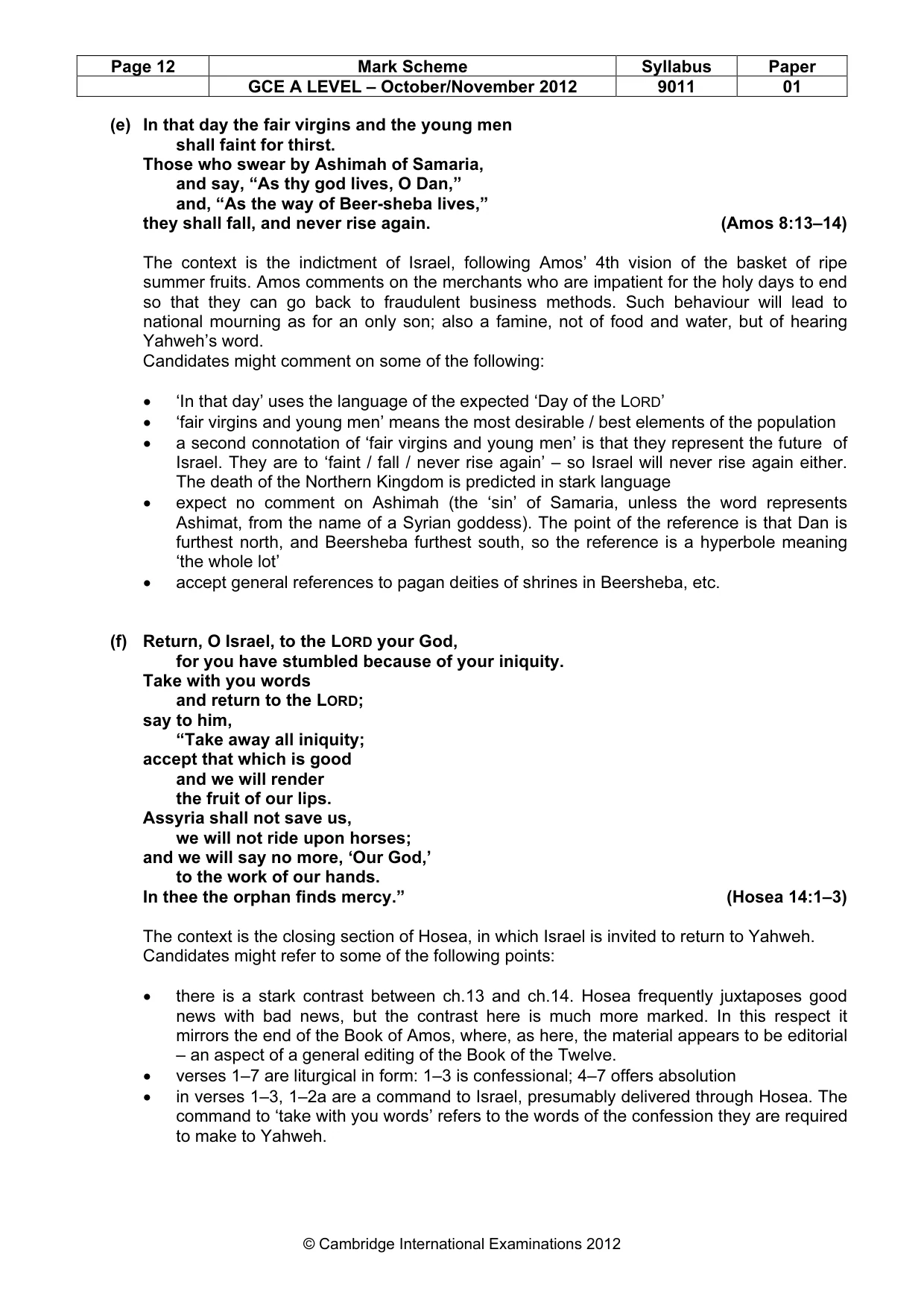 Mark scheme, page 12 of 16