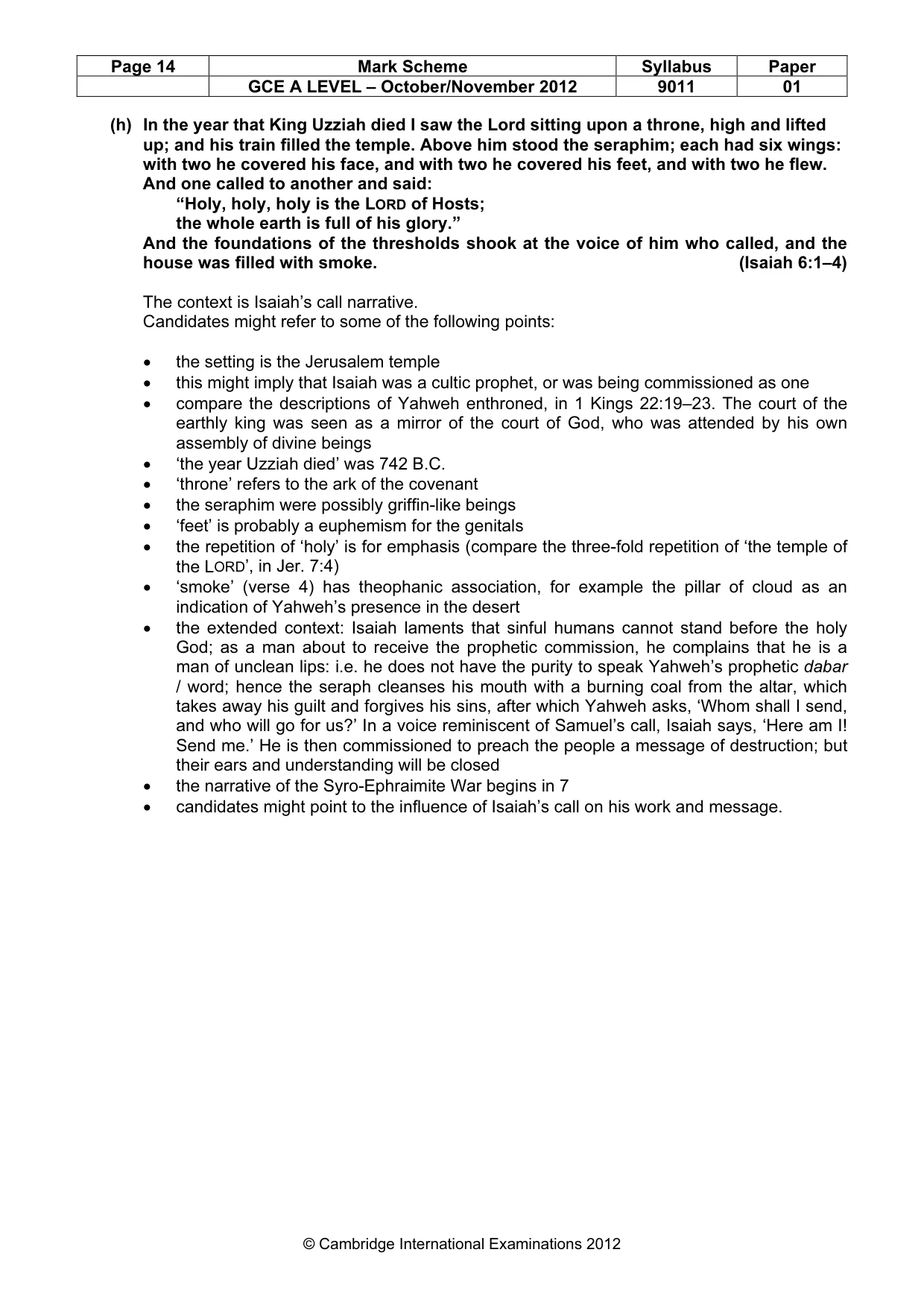 Mark scheme, page 14 of 16