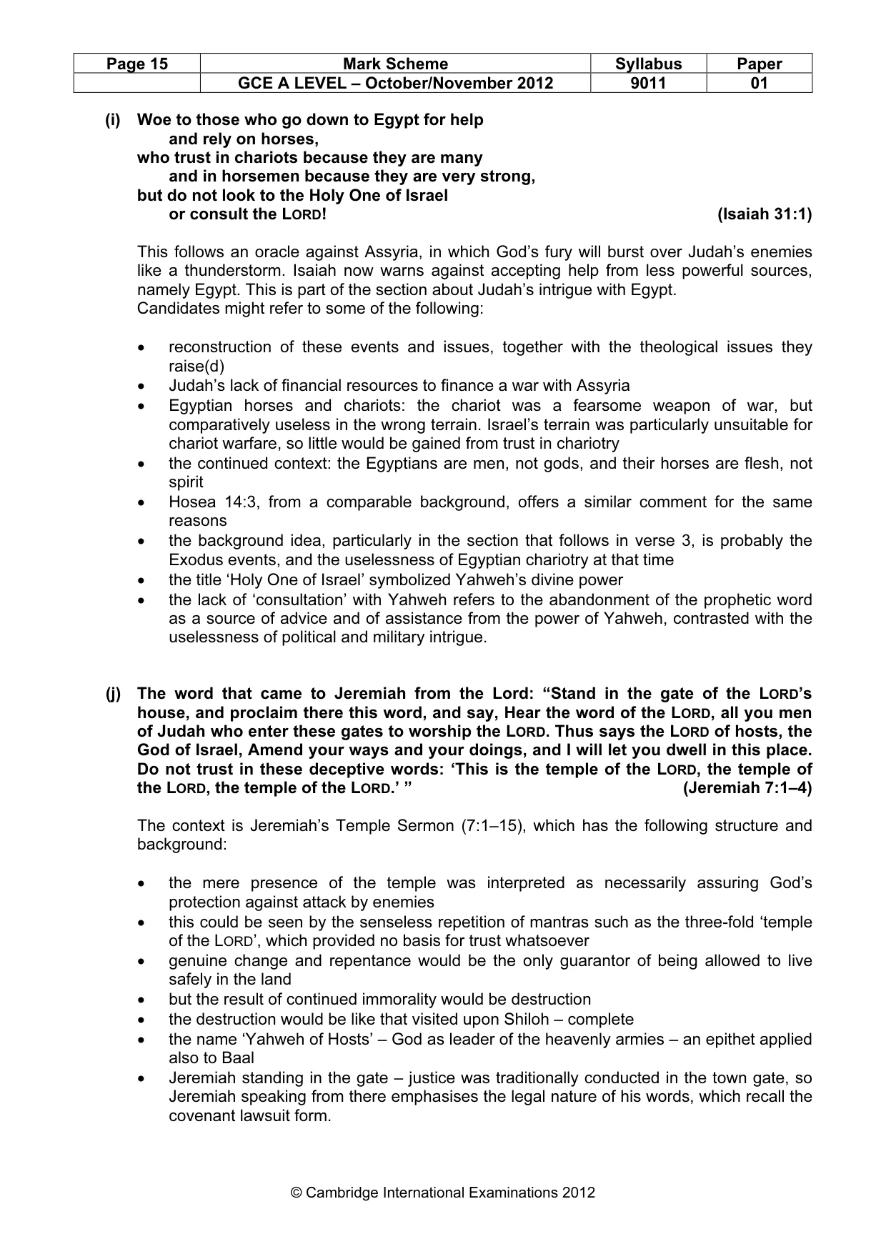Mark scheme, page 15 of 16