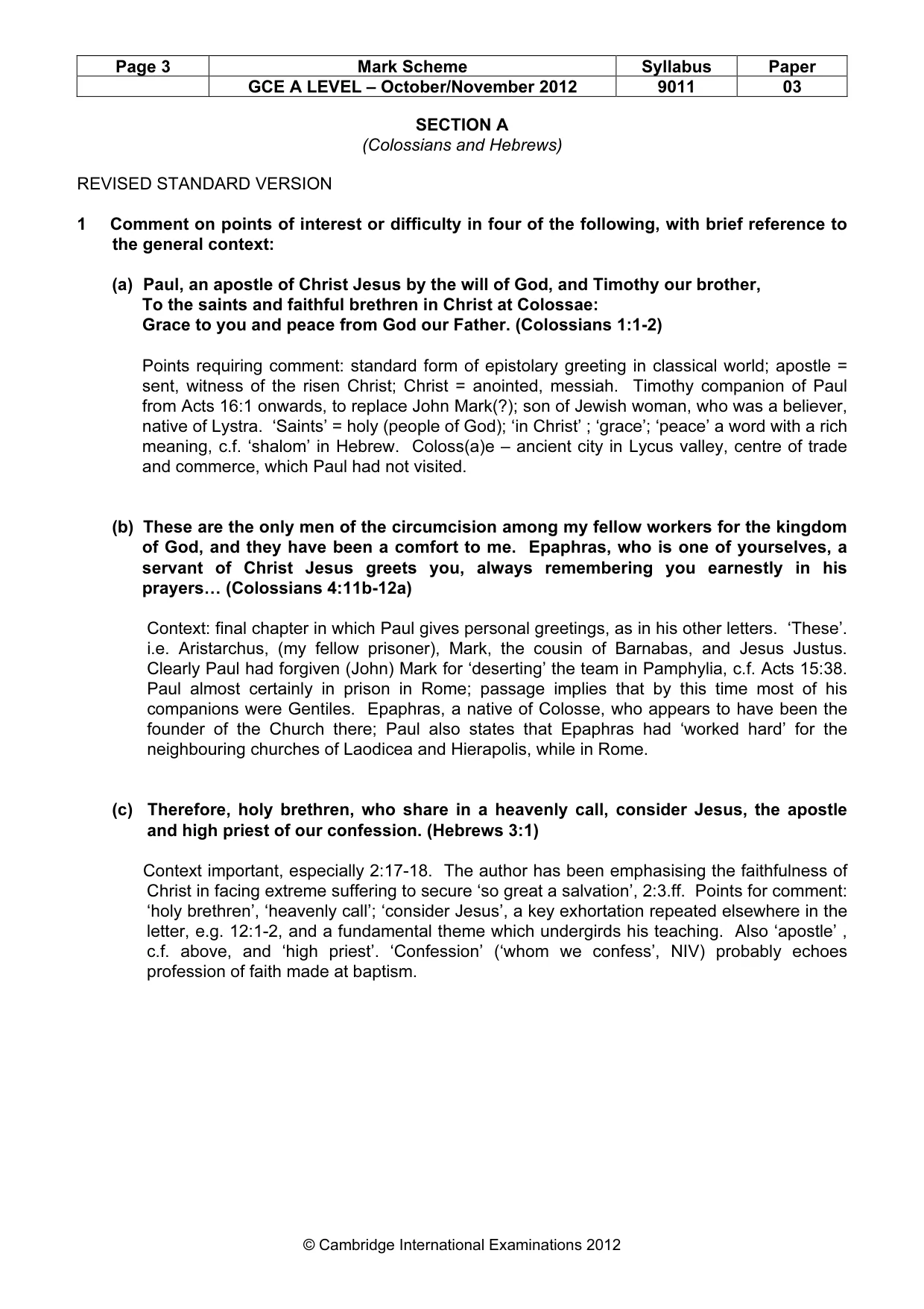 Mark scheme, page 3 of 11