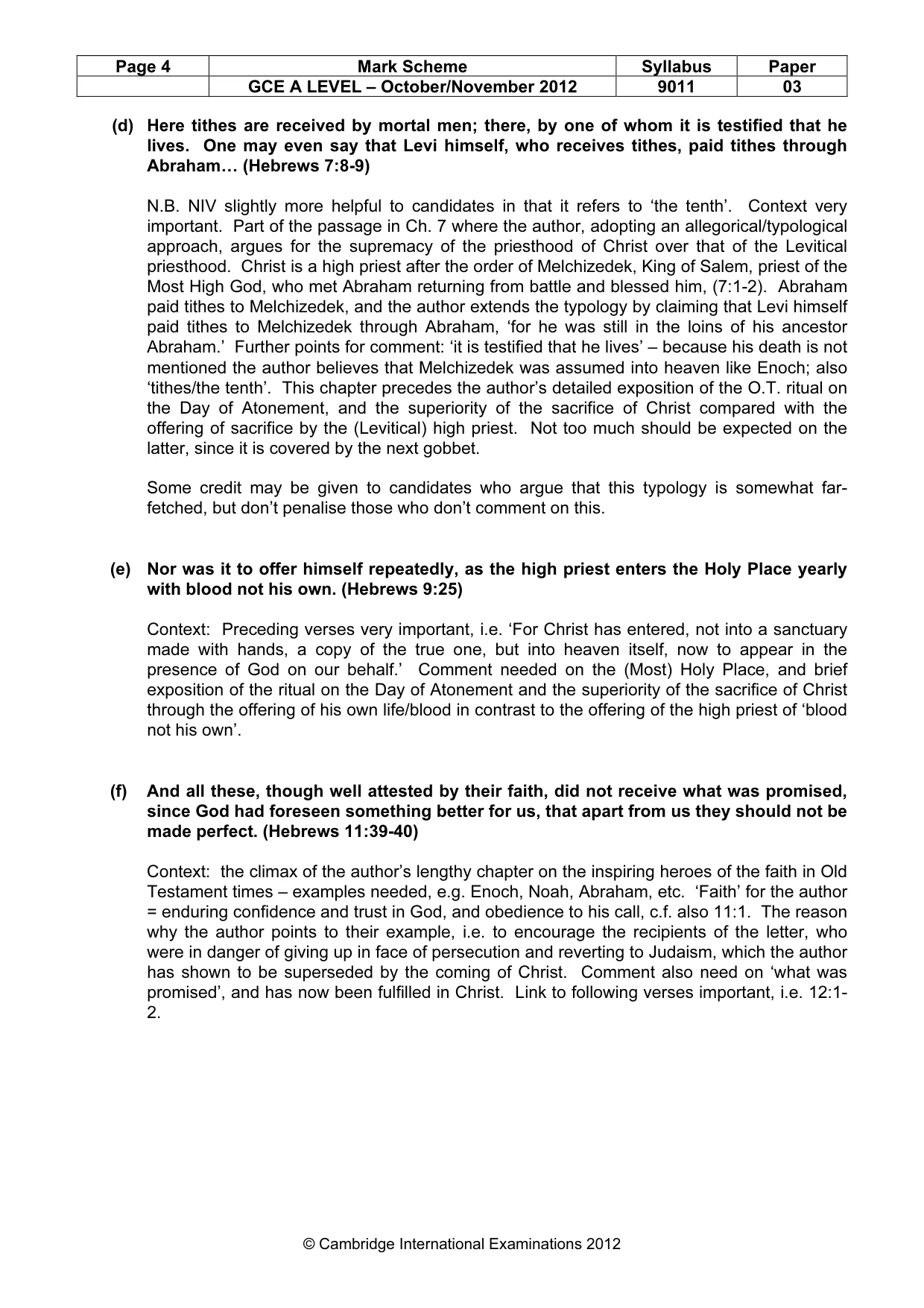 Mark scheme, page 4 of 11