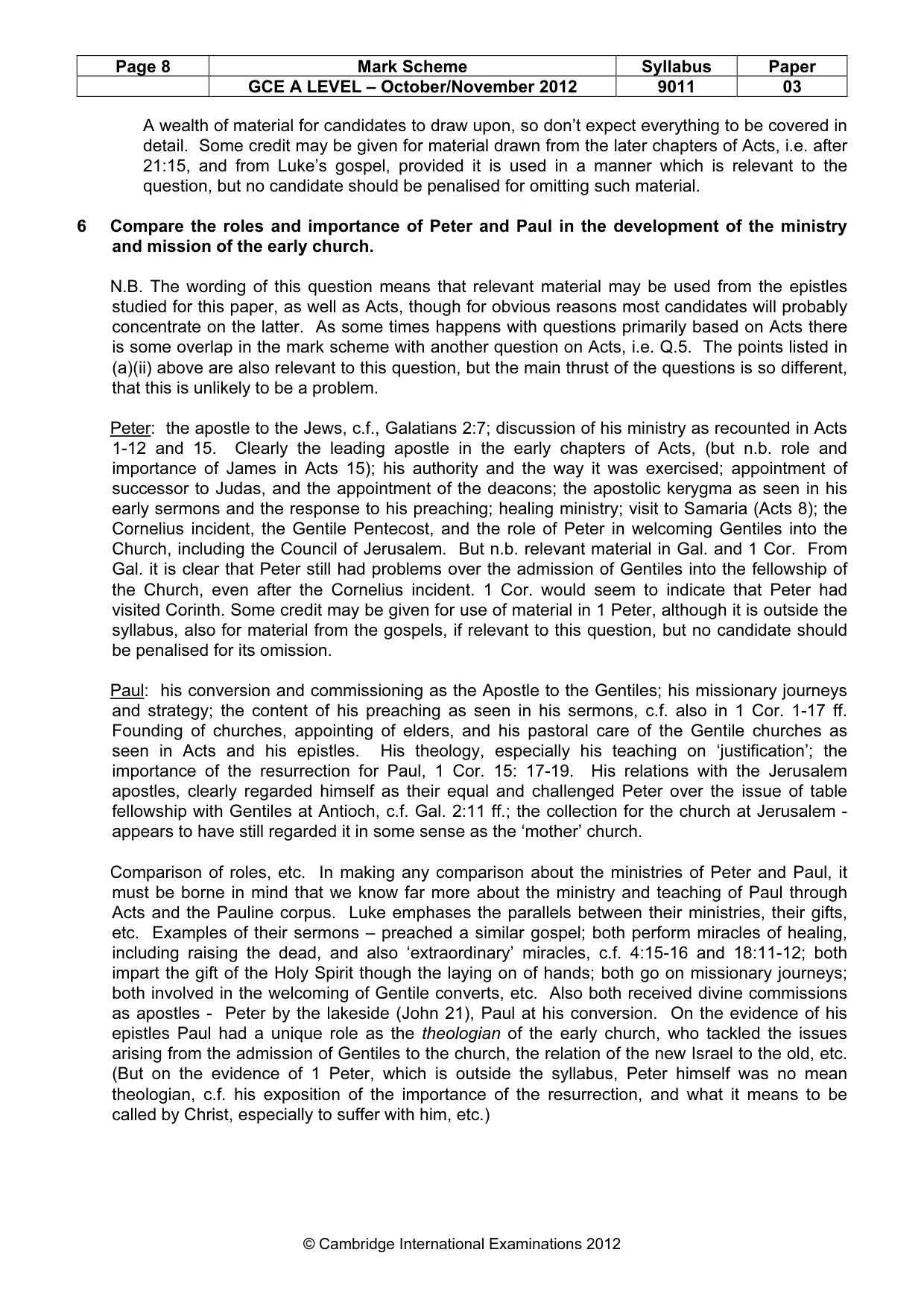 Mark scheme, page 8 of 11