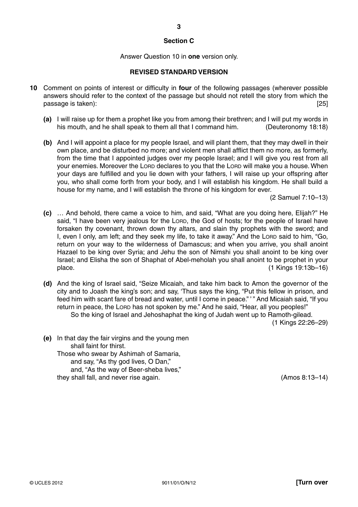 Cambridge A Level Divinity 9011 2012 Oct/Nov Paper 1 · Variant 1 question paper, page 3 of 8
