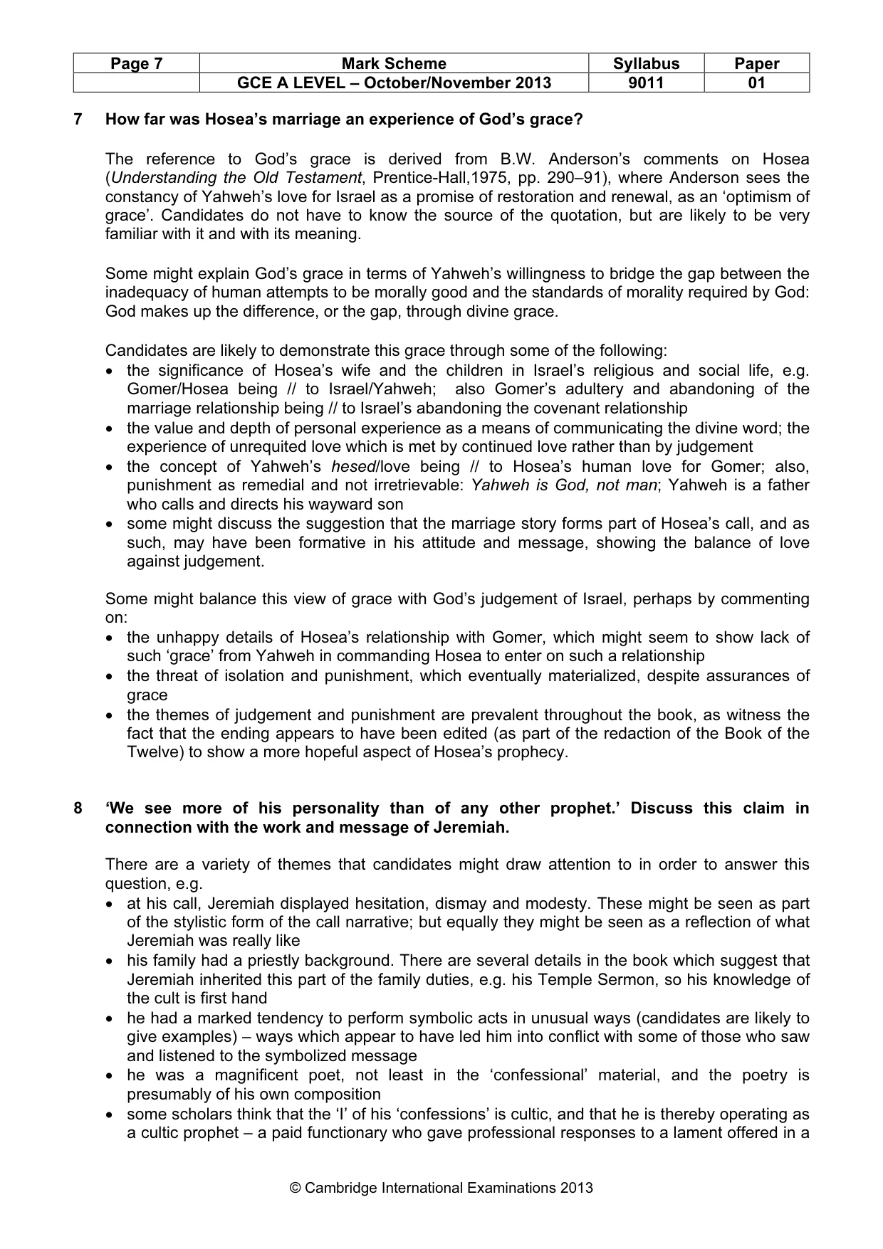 Mark scheme, page 7 of 15