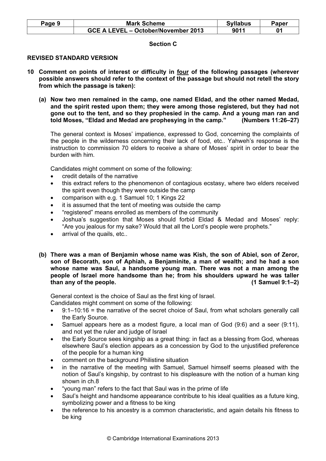 Mark scheme, page 9 of 15