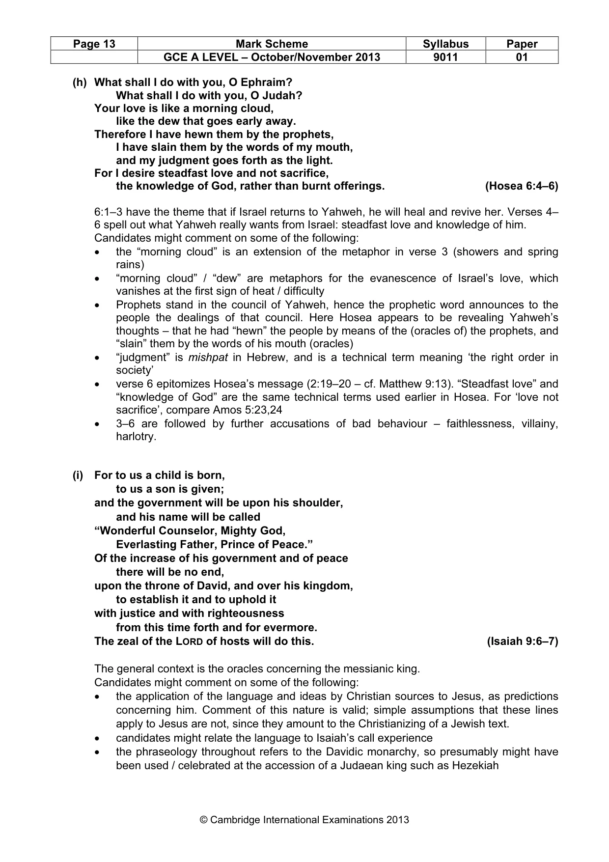 Mark scheme, page 13 of 15