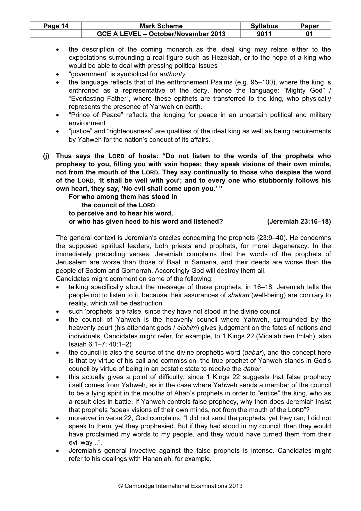 Mark scheme, page 14 of 15
