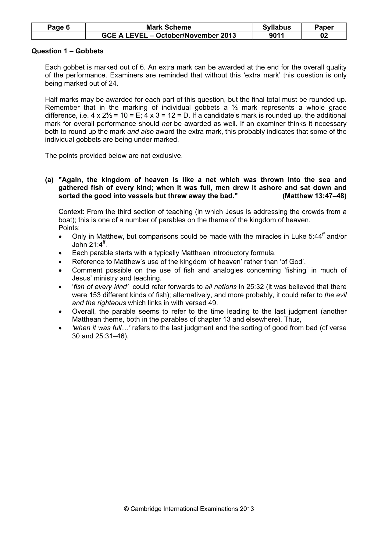 Mark scheme, page 6 of 17