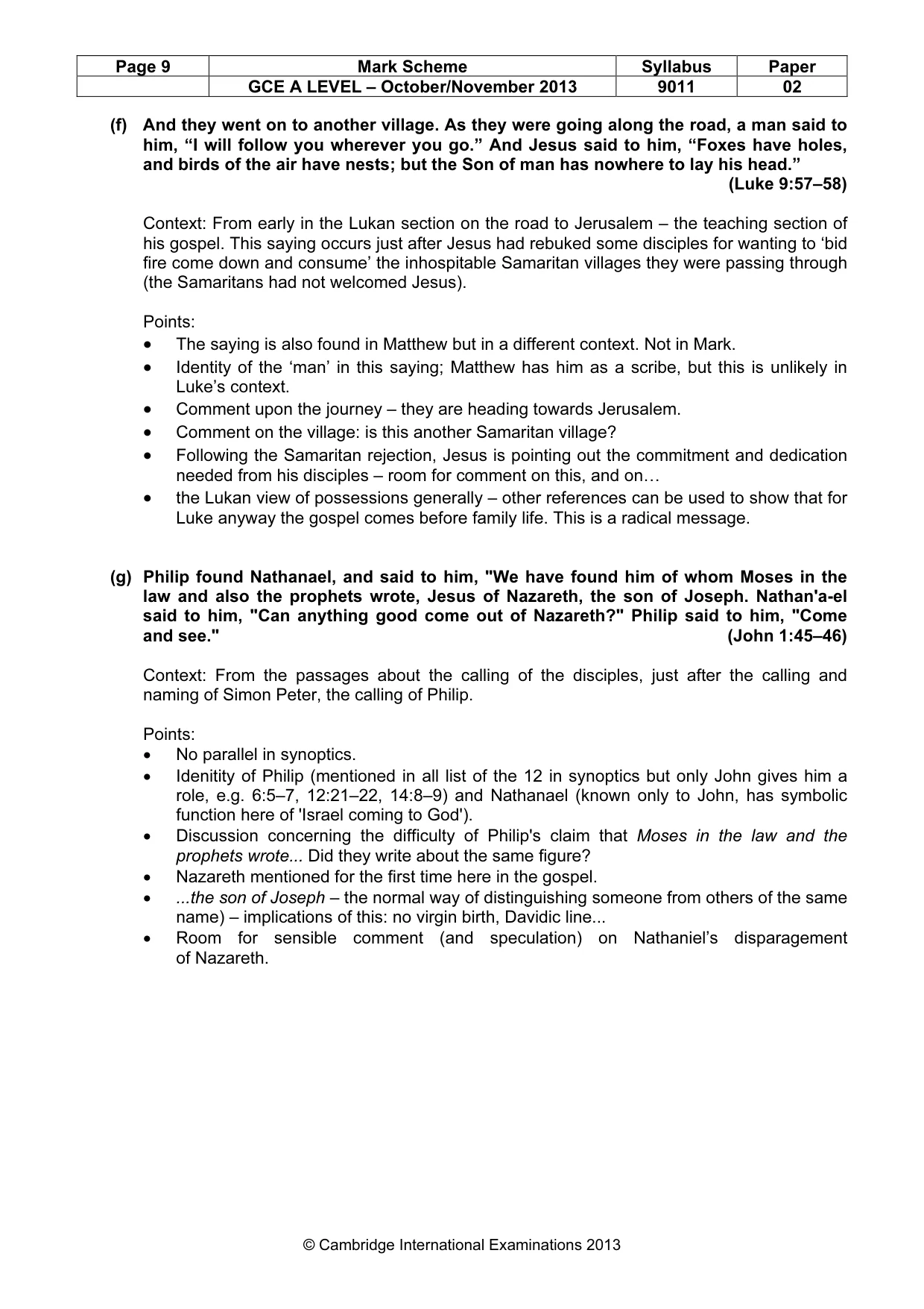 Mark scheme, page 9 of 17