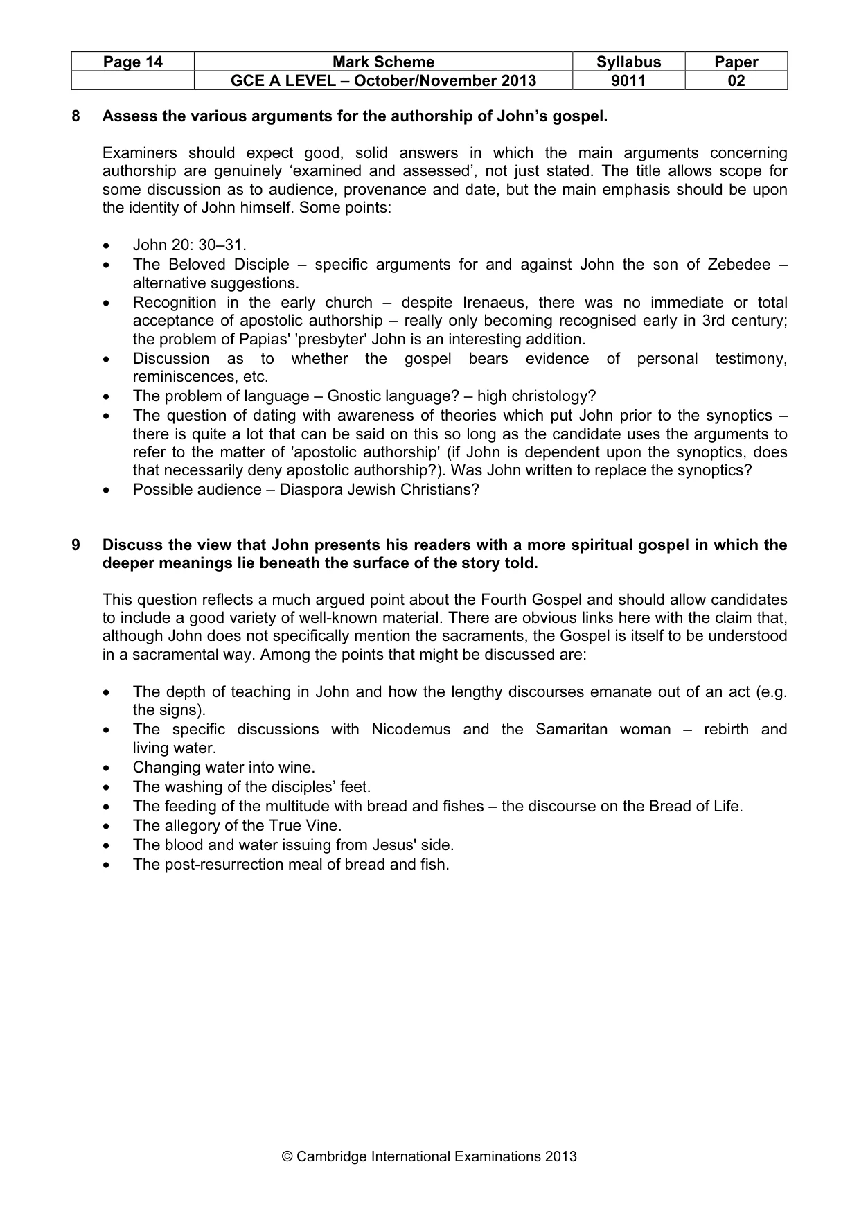 Mark scheme, page 14 of 17