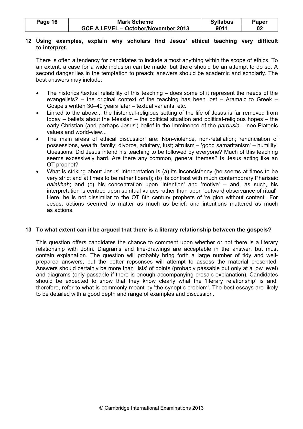 Mark scheme, page 16 of 17
