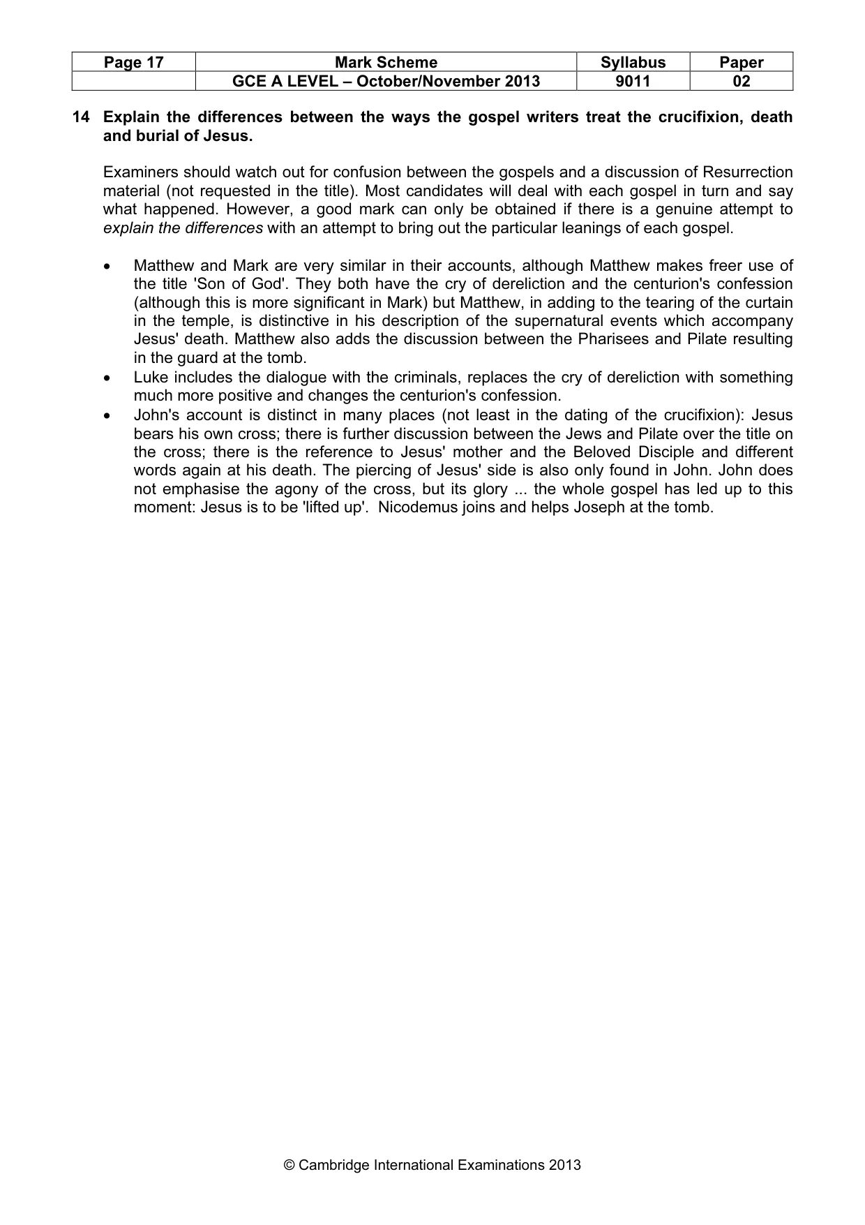 Mark scheme, page 17 of 17