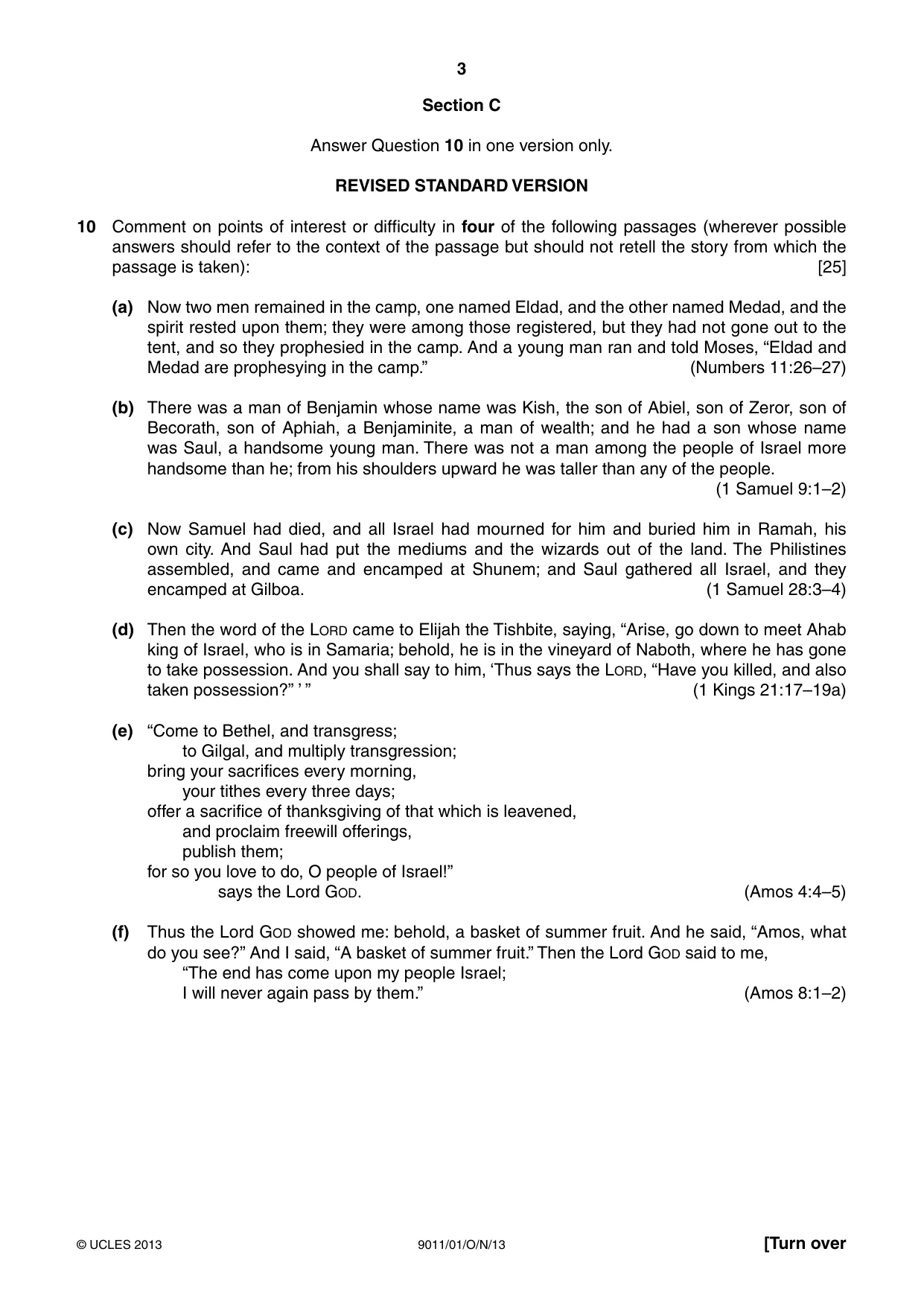 Cambridge A Level Divinity 9011 2013 Oct/Nov Paper 1 · Variant 1 question paper, page 3 of 8