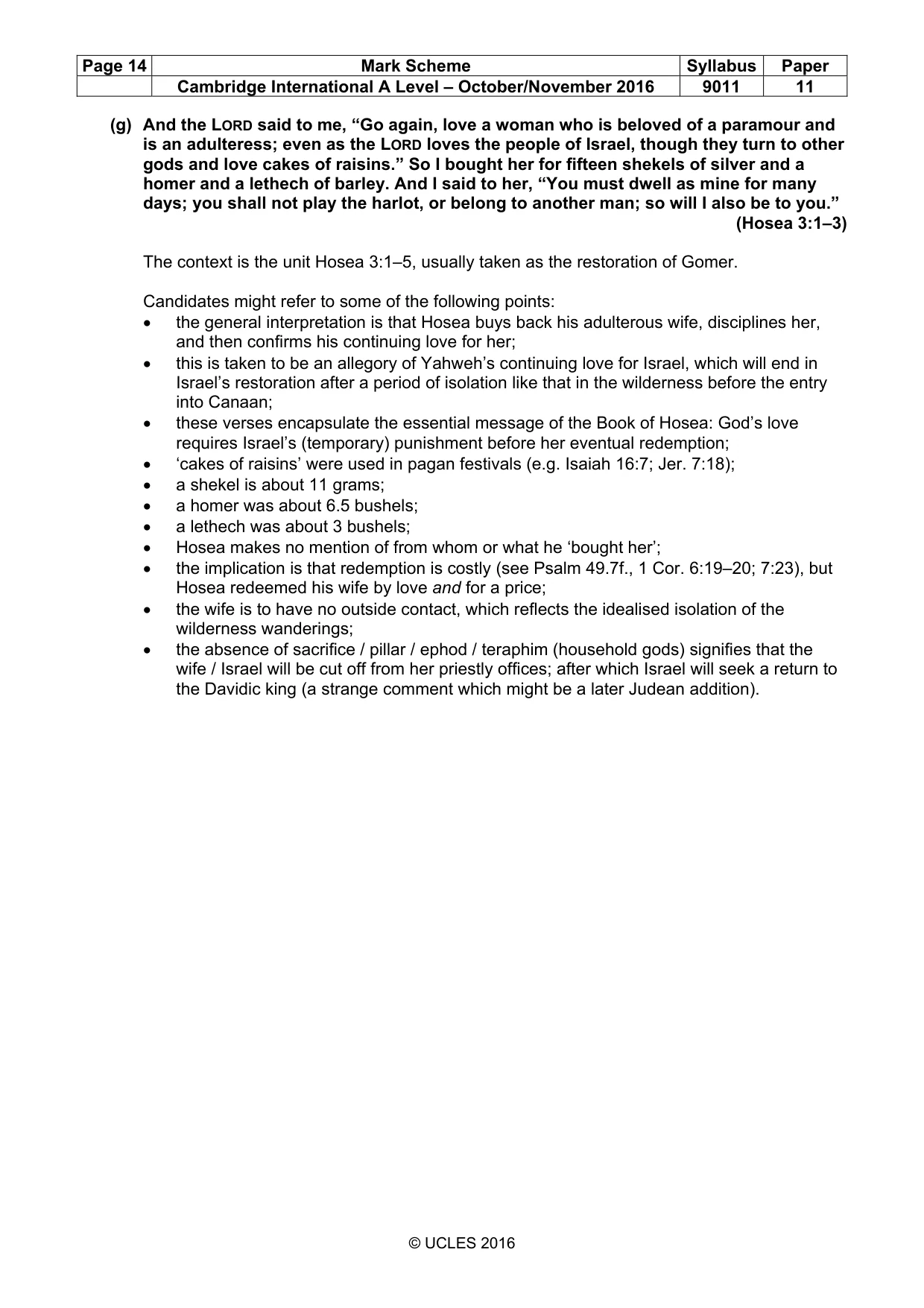 Mark scheme, page 14 of 18