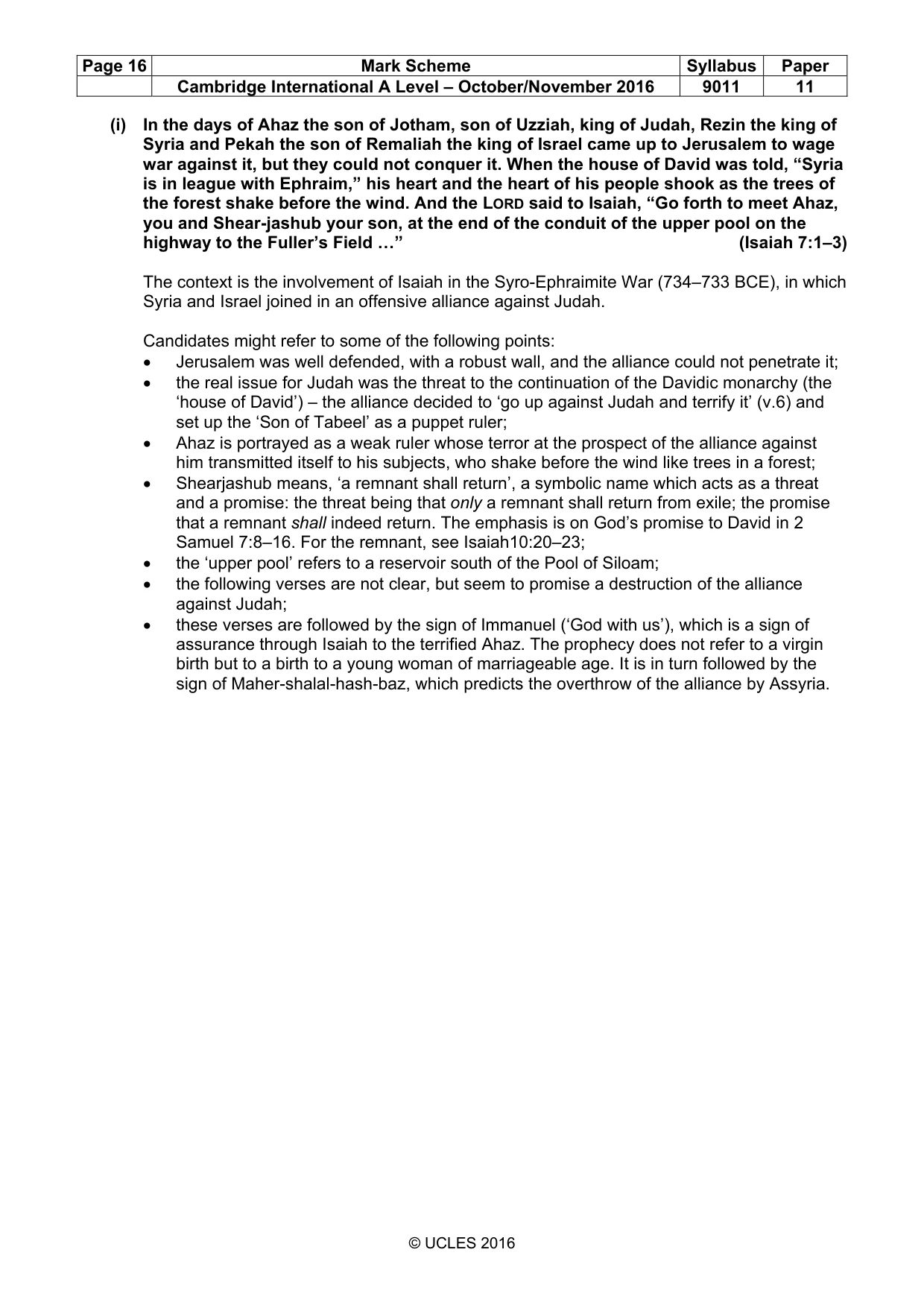 Mark scheme, page 16 of 18