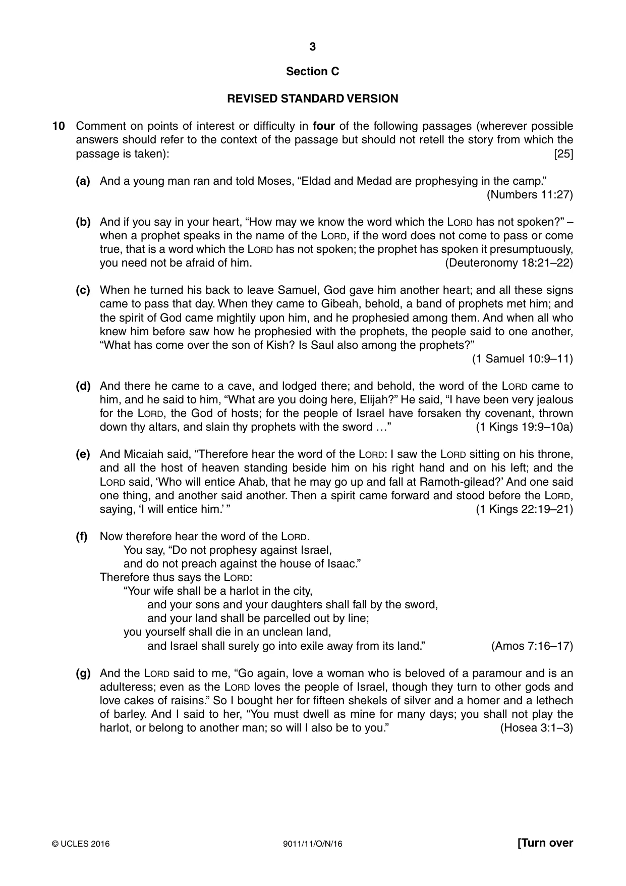 Cambridge A Level Divinity 9011 2016 Oct/Nov Paper 1 · Variant 1 question paper, page 3 of 8