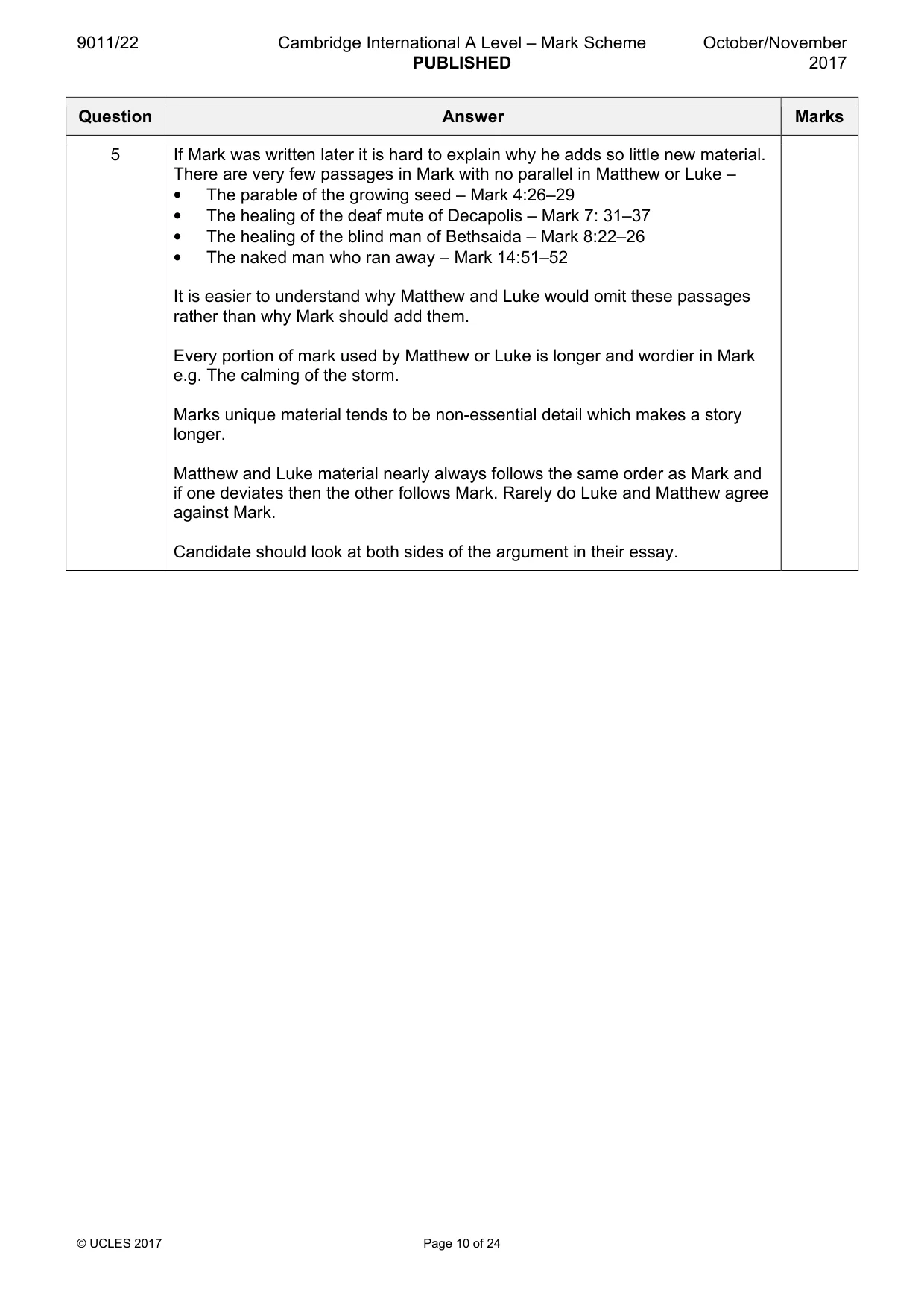 Mark scheme, page 10 of 24