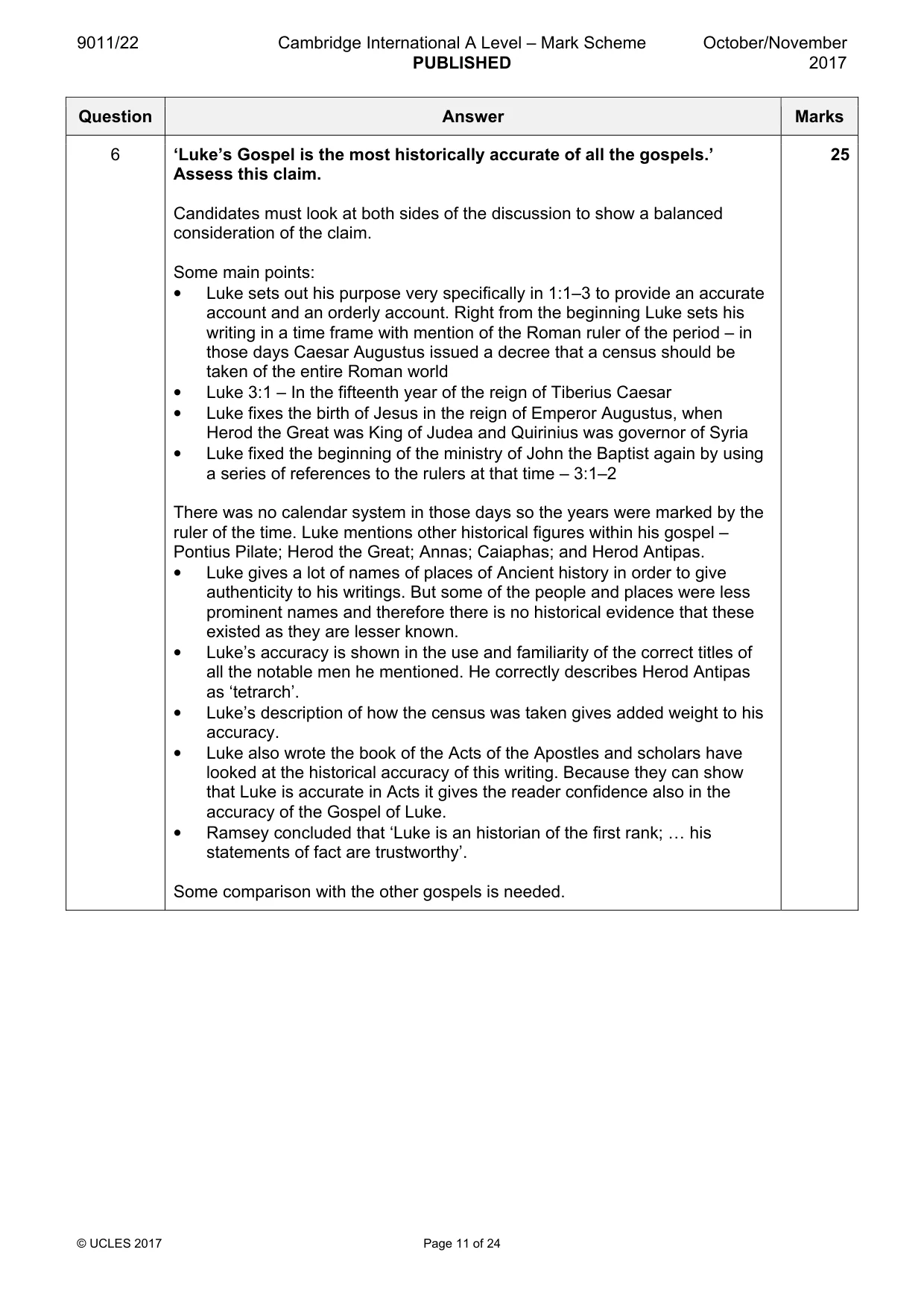 Mark scheme, page 11 of 24
