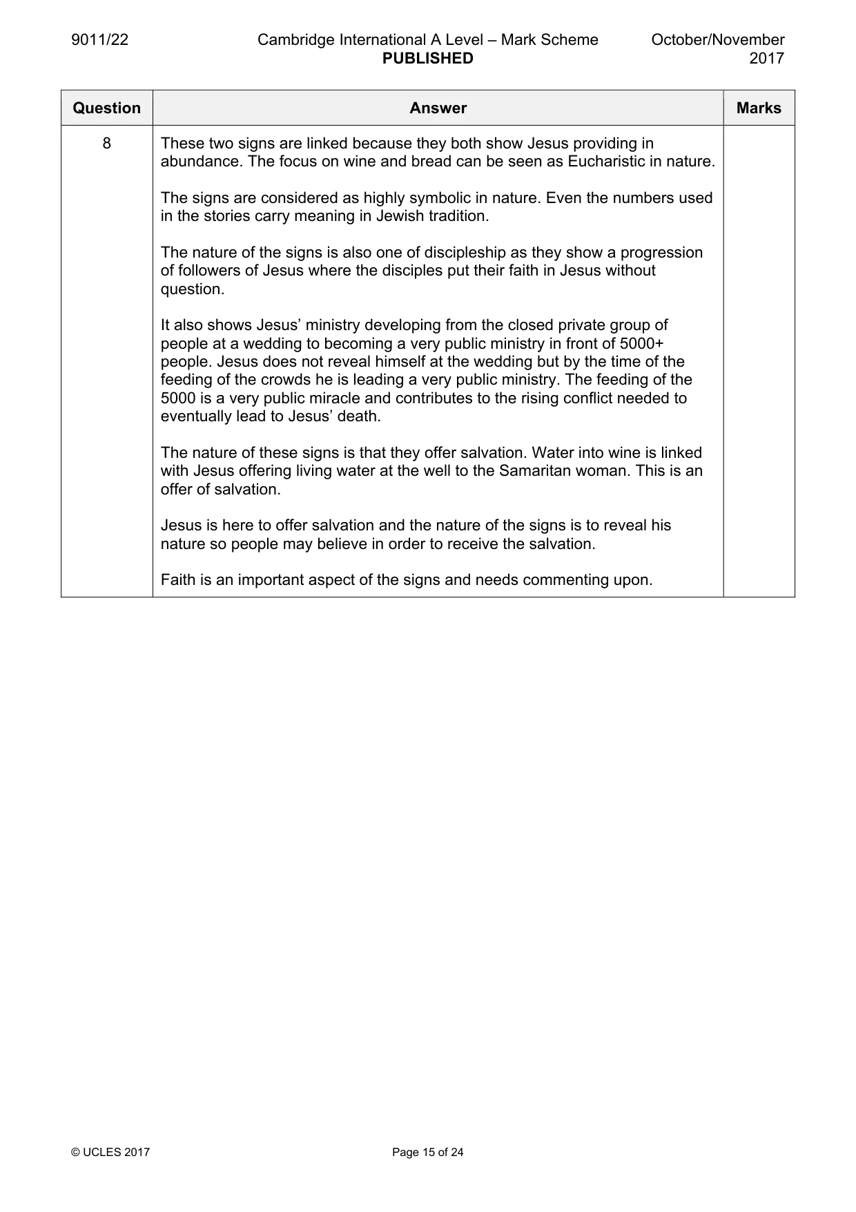 Mark scheme, page 15 of 24