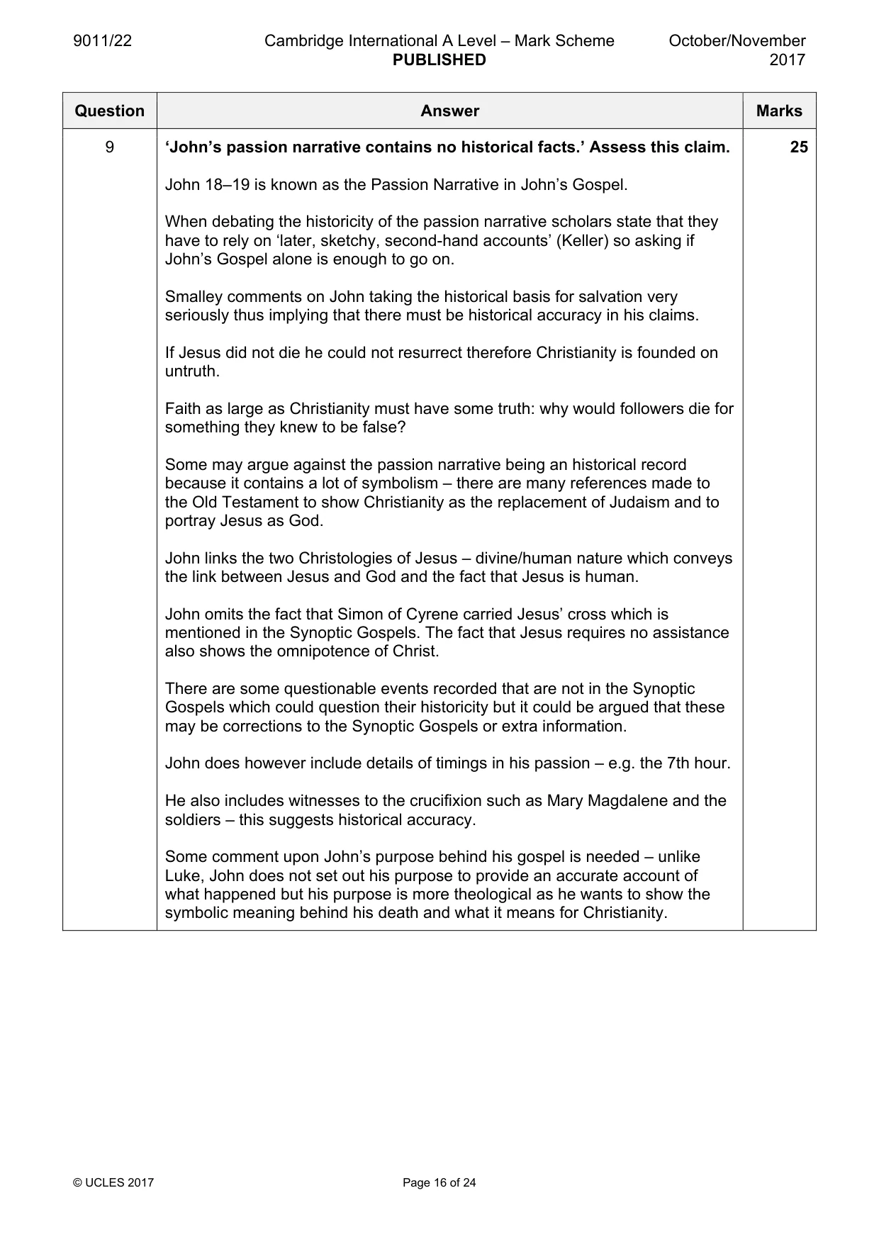 Mark scheme, page 16 of 24