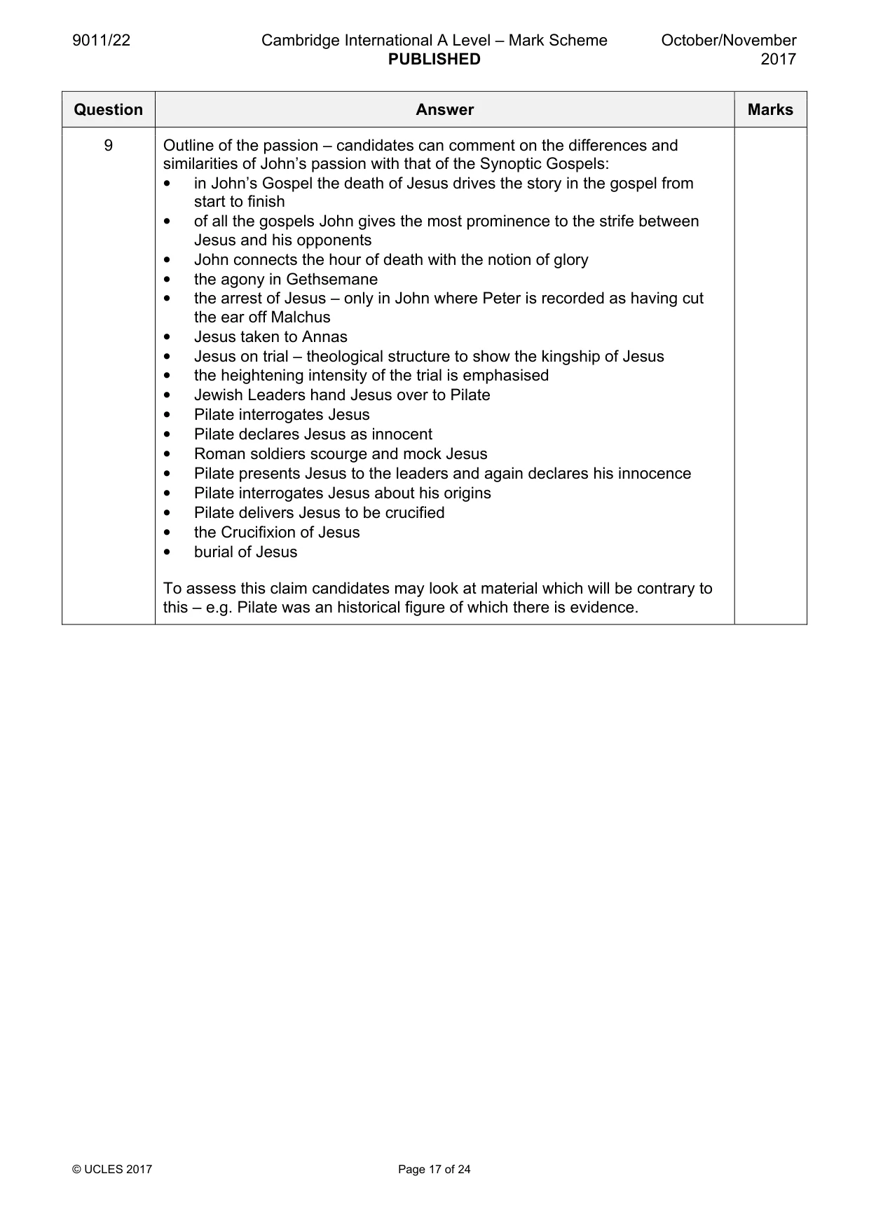 Mark scheme, page 17 of 24