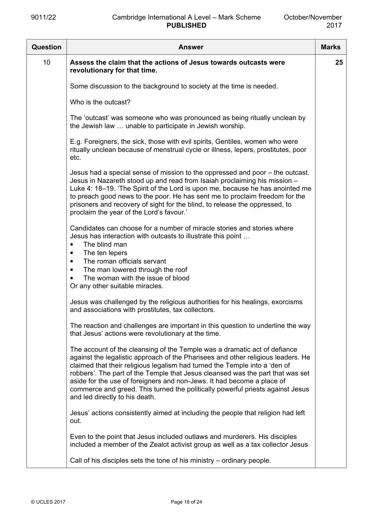 Mark scheme, page 18 of 24