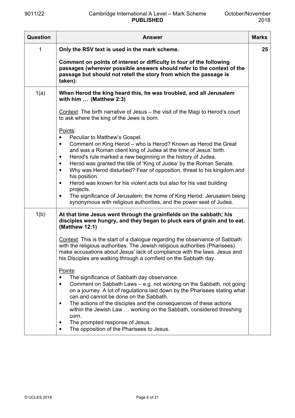 Mark scheme, page 6 of 21