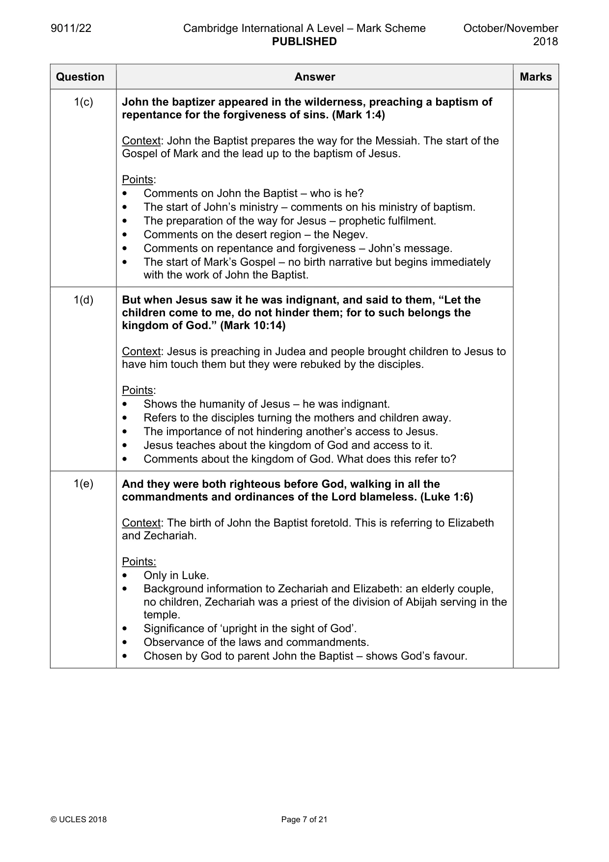 Mark scheme, page 7 of 21