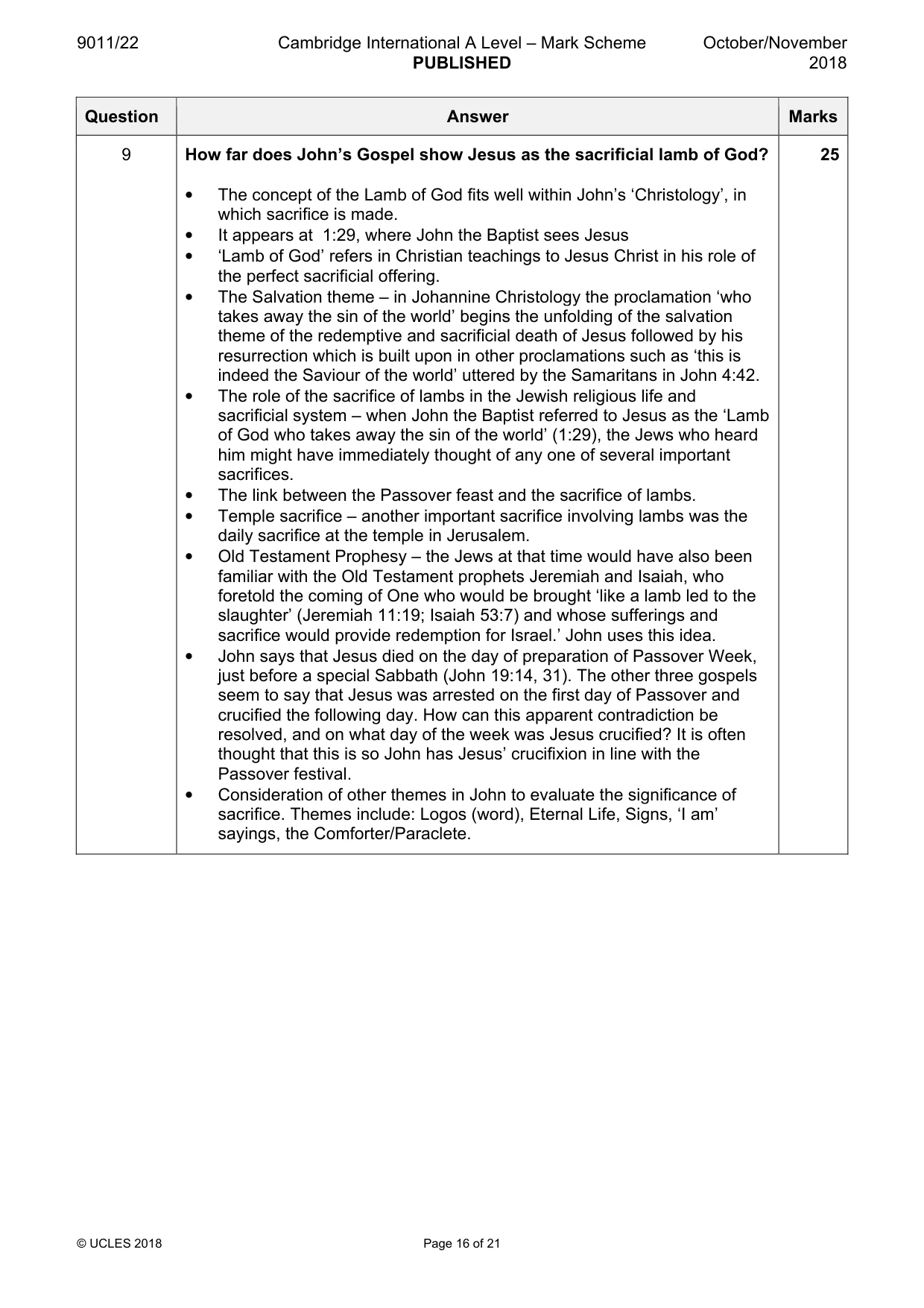 Mark scheme, page 16 of 21
