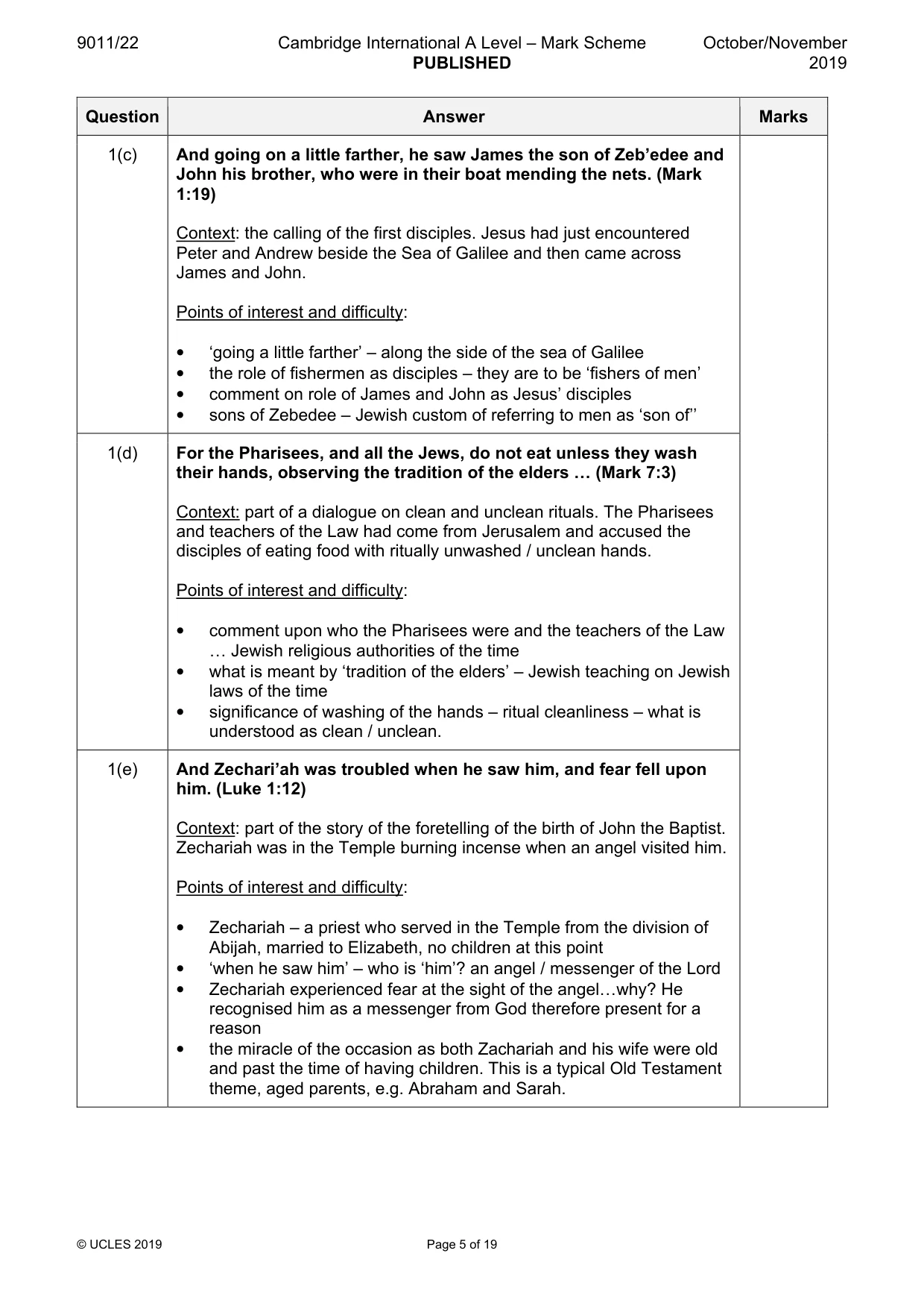 Mark scheme, page 5 of 19