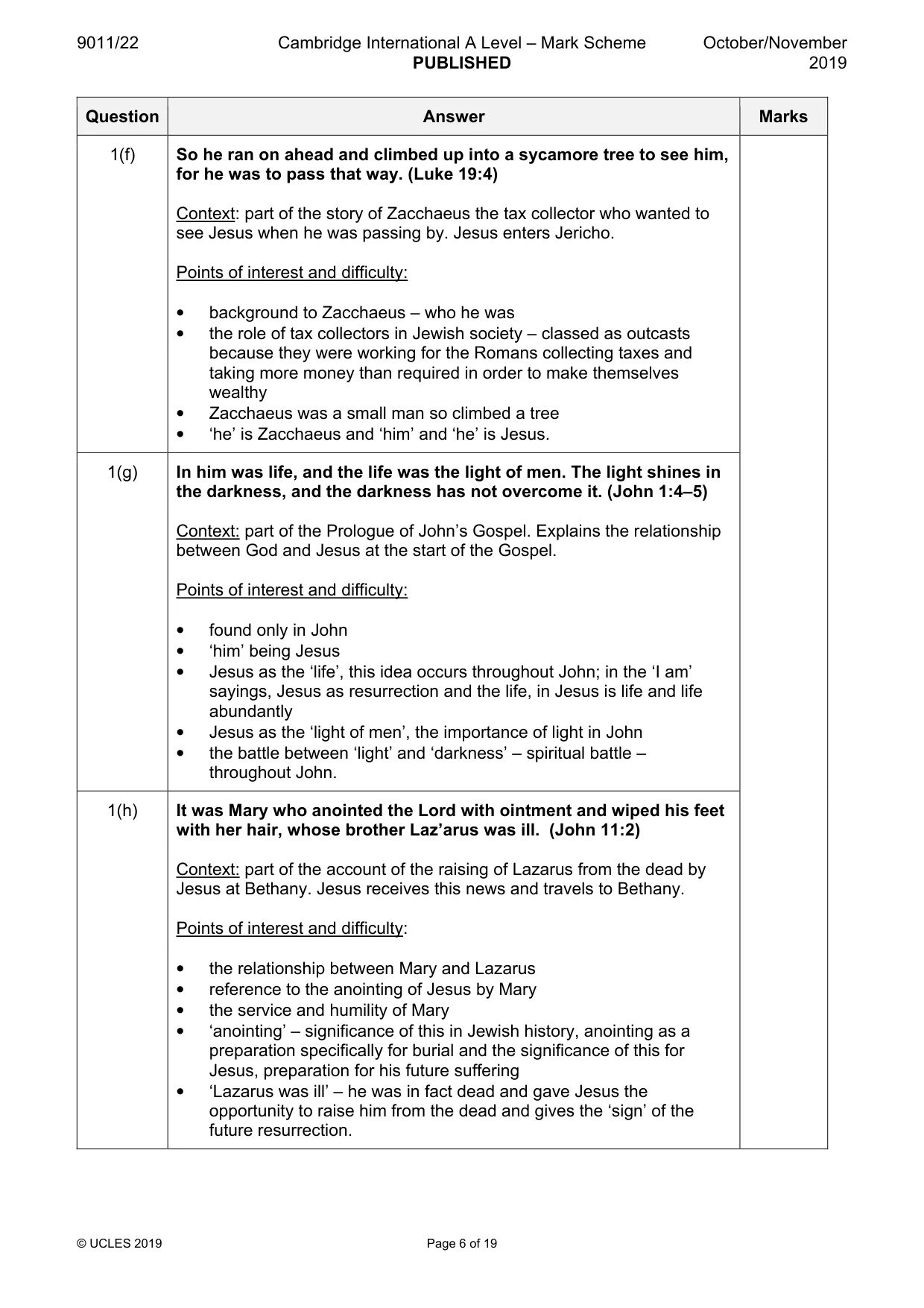 Mark scheme, page 6 of 19
