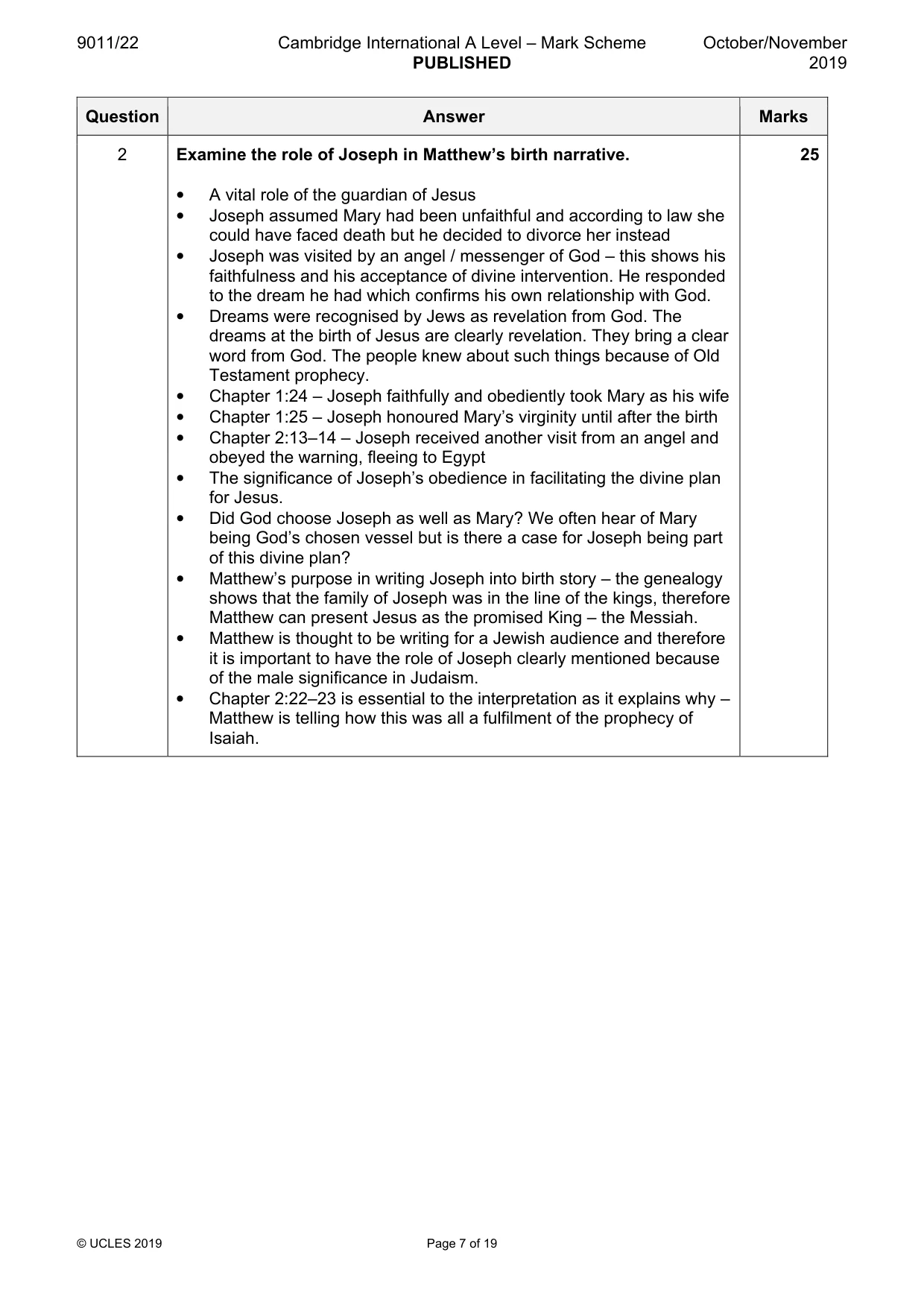 Mark scheme, page 7 of 19