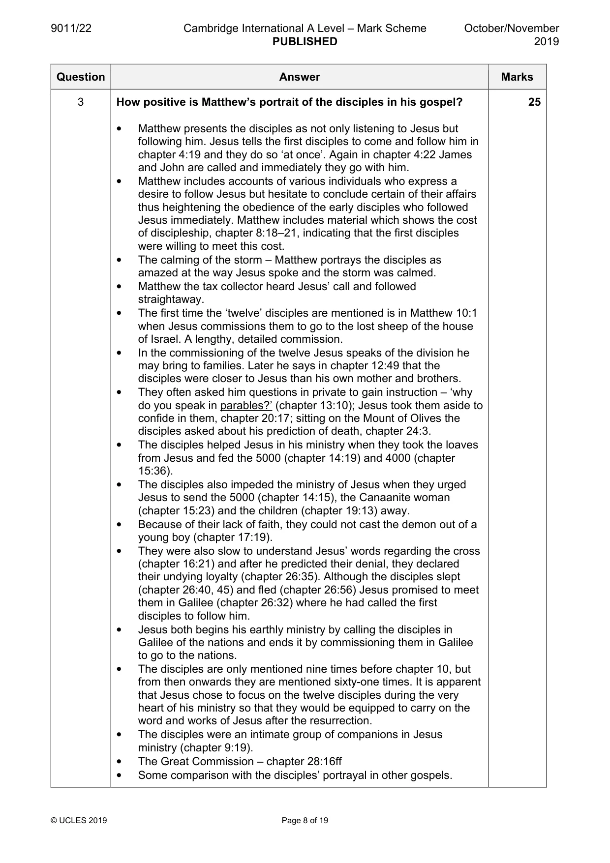 Mark scheme, page 8 of 19